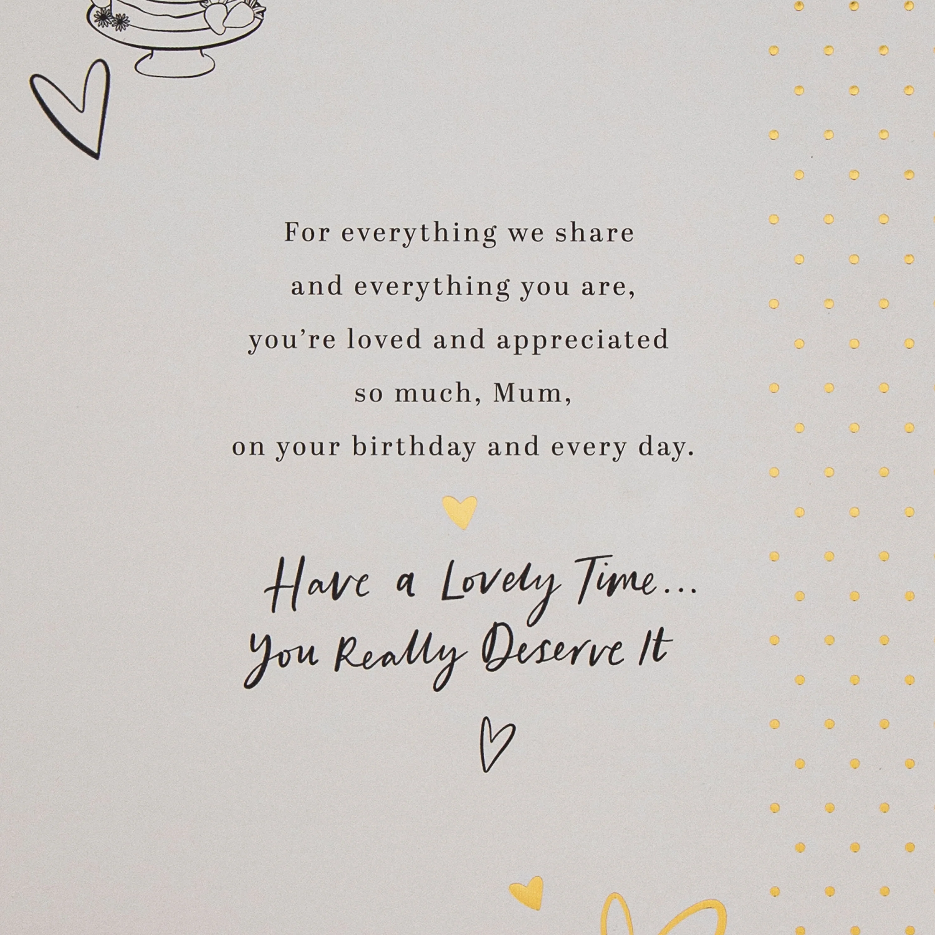 Birthday Card for Mum - Cake Design & Heartfelt Verse - Image 6