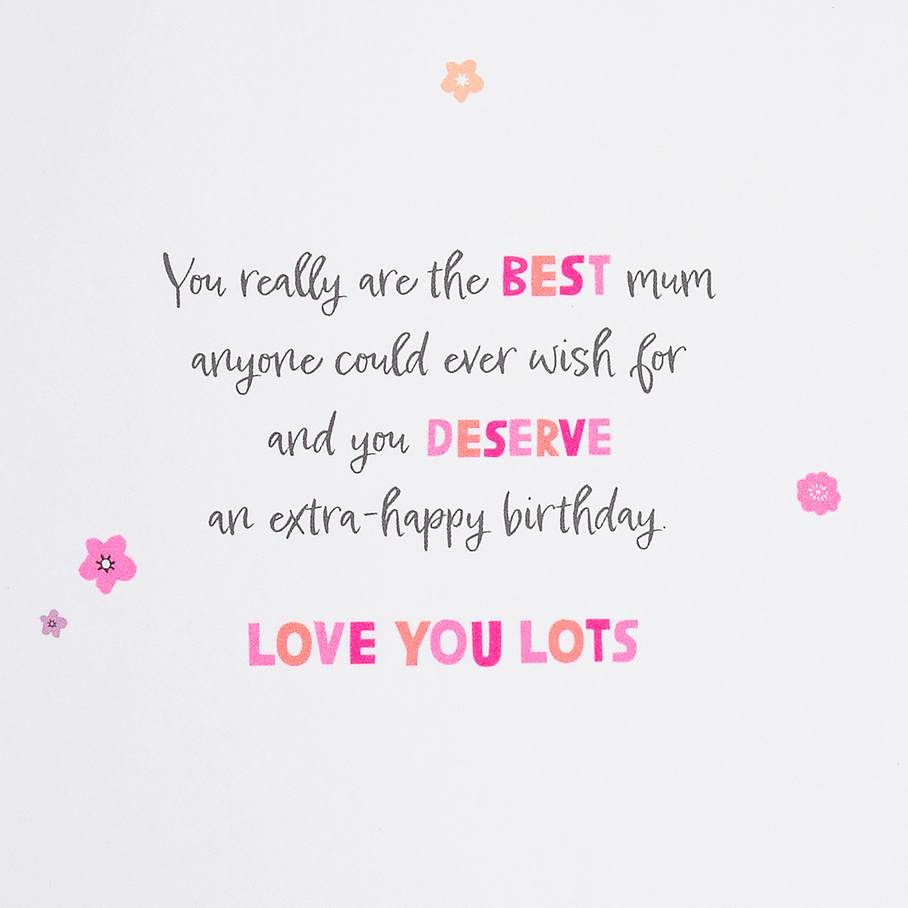 Birthday Card for Mum - Cute Forever Friends with Flowers Design - Image 5