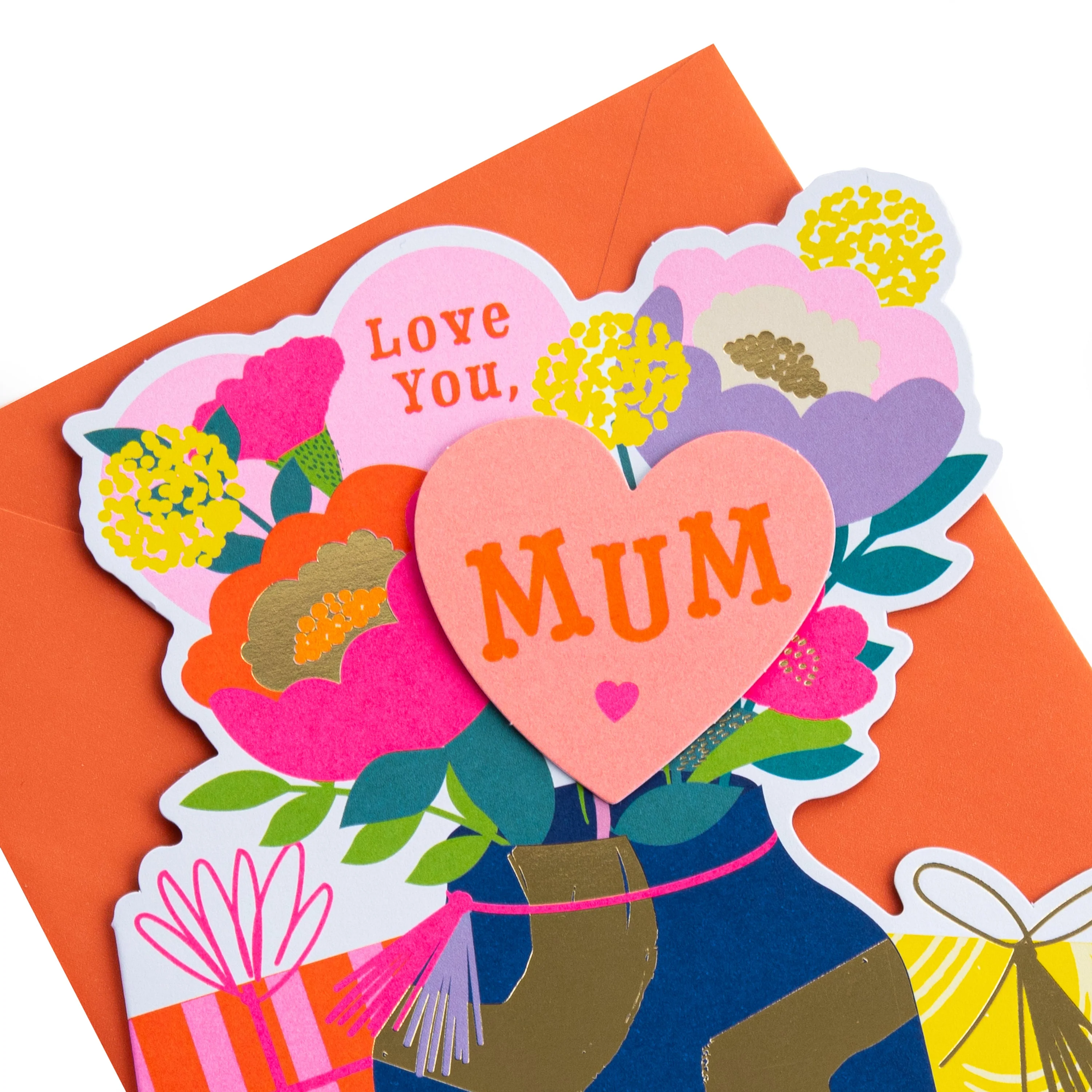 Birthday Card for Mum - Hello Sunrise Colourful Vase & Flowers Design - Image 5