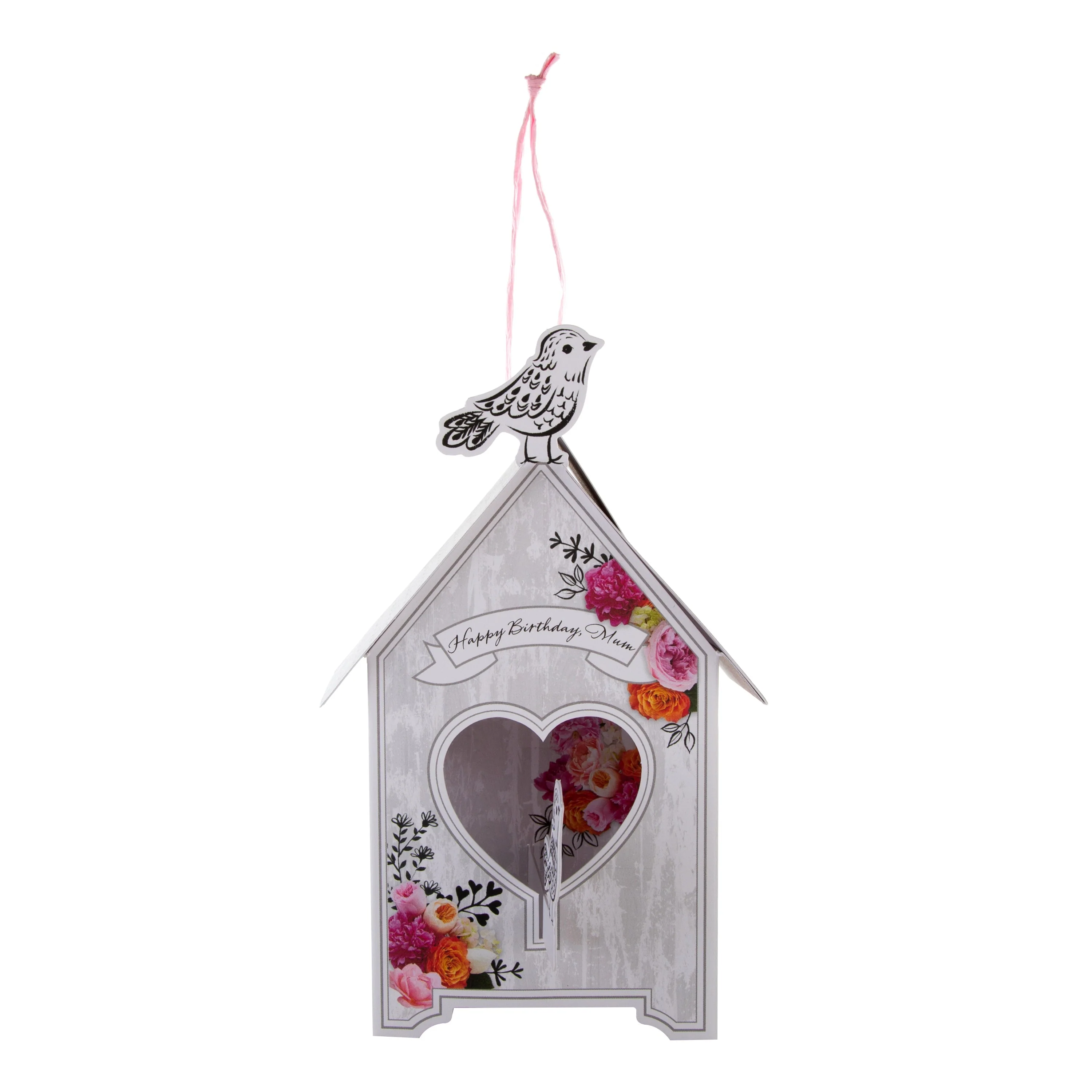 Birthday Card for Mum - Keepsake 3D Birdhouse Design - Image 3