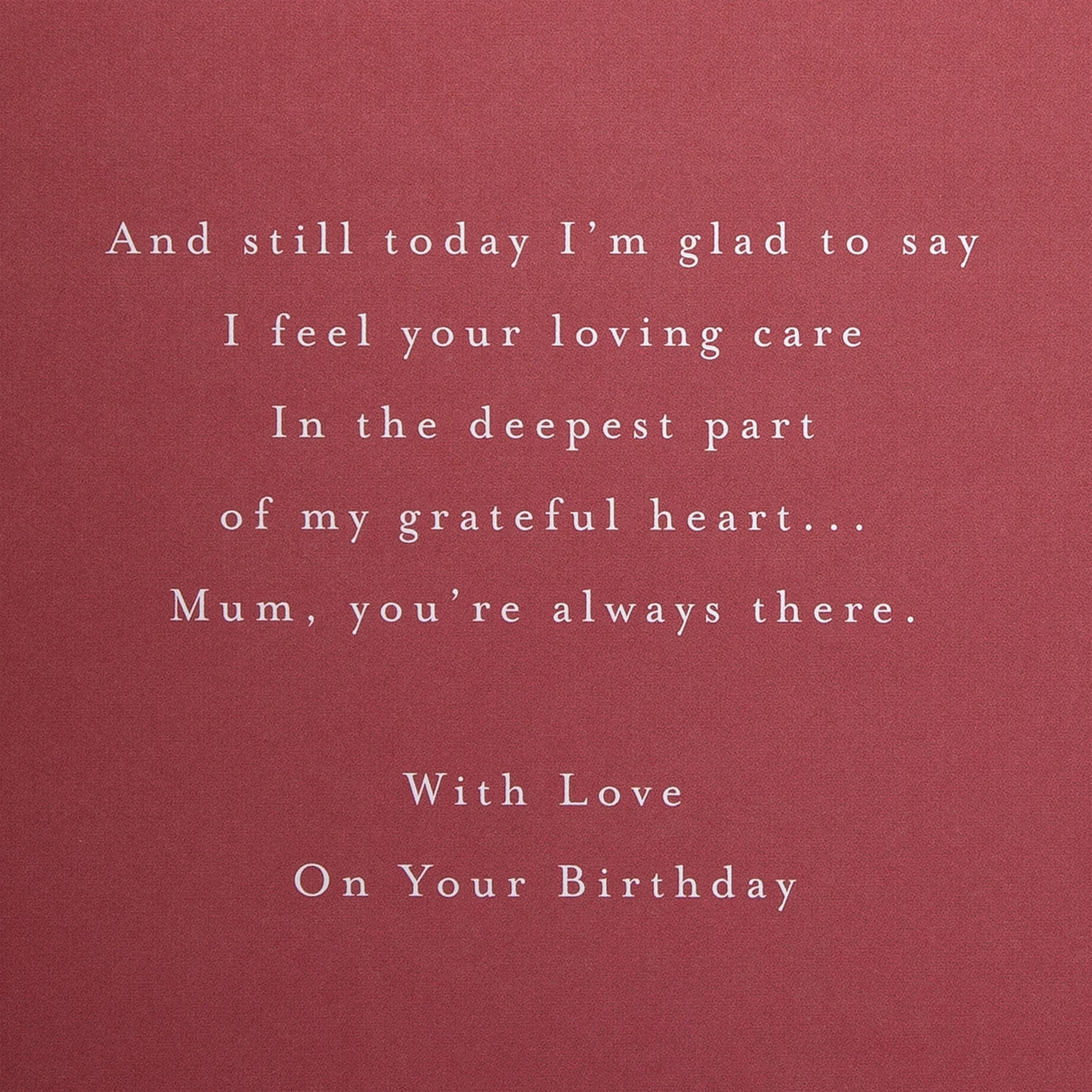 Birthday Card for Mum - Pink Traditional Floral Design with Heartfelt Verse - Image 4
