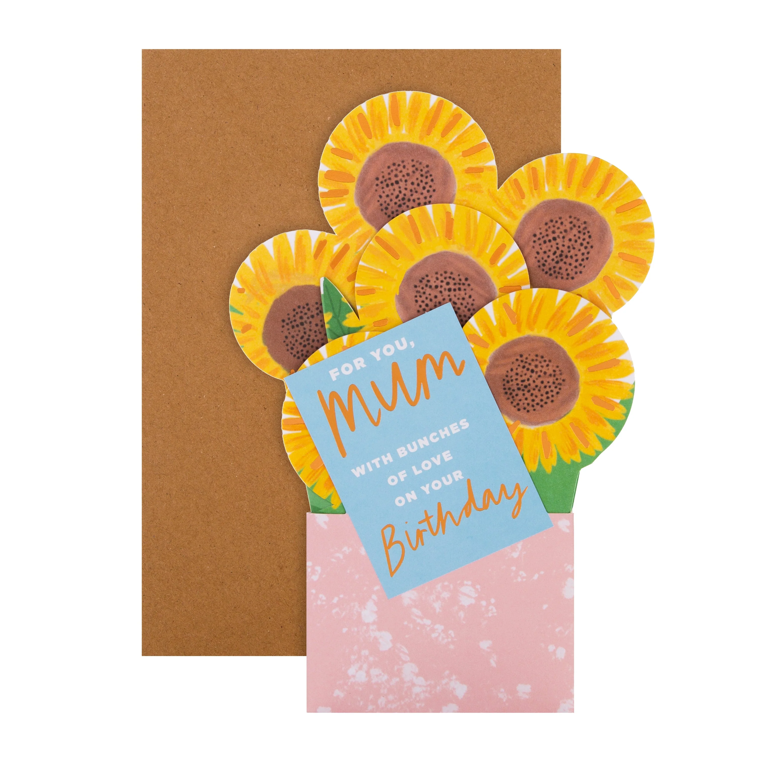 Birthday Card for Mum - Pop-up 3D Sunflowers & Vase Design - Image 8