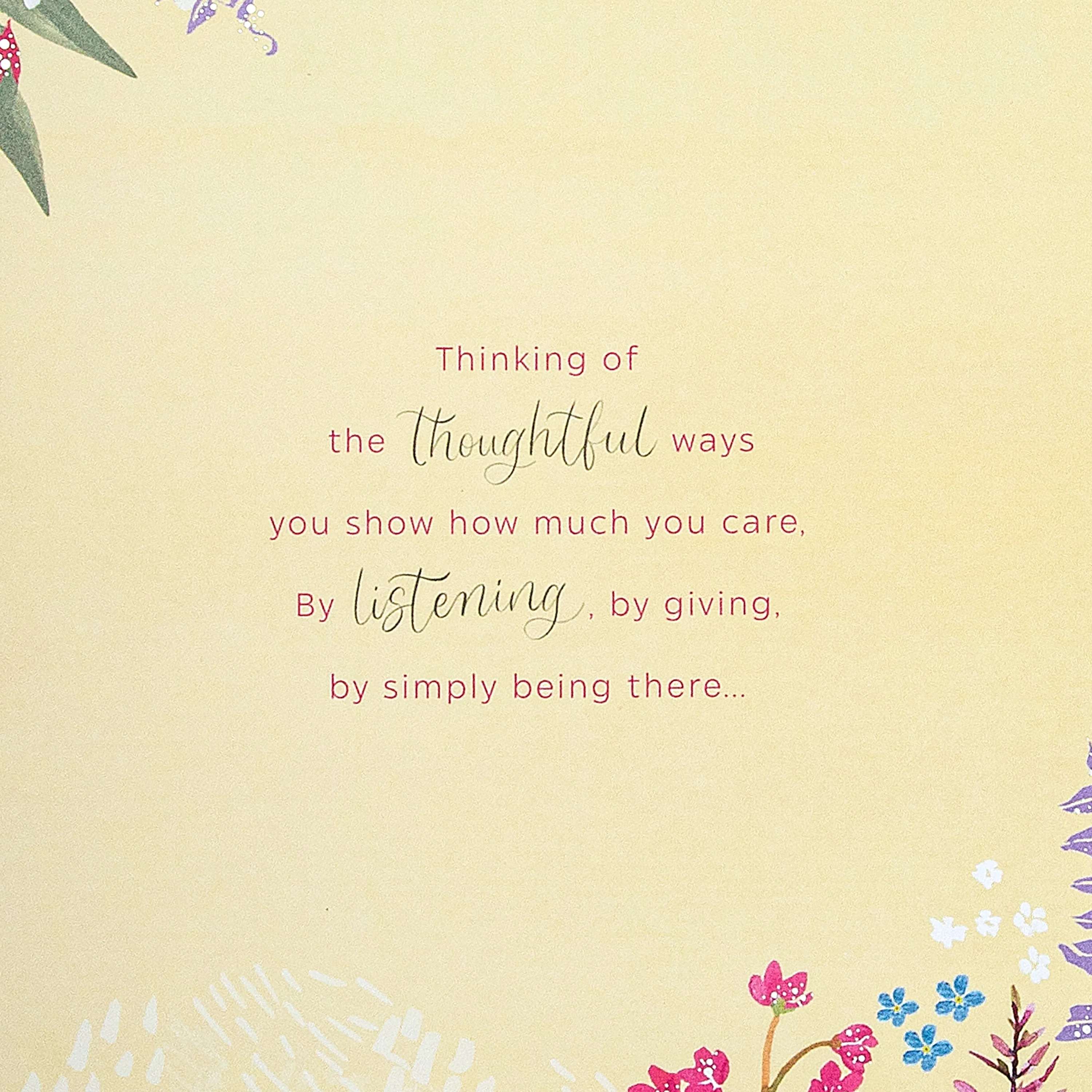 Birthday Card for Mum - Purple Florals Design & Heartfelt Verse - Image 6