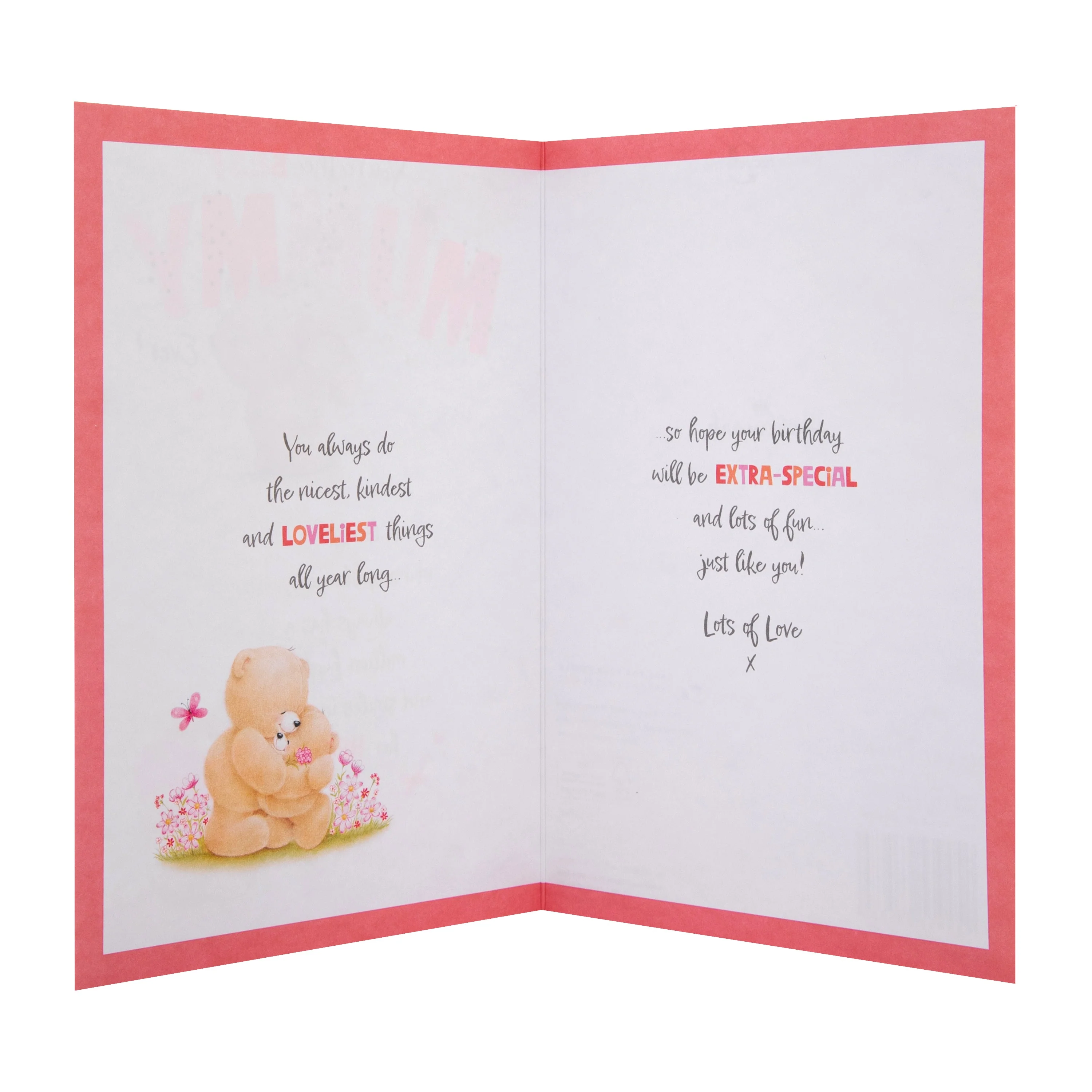 Birthday Card for Mummy - Forever Friends Bears Heart Design - Image 2
