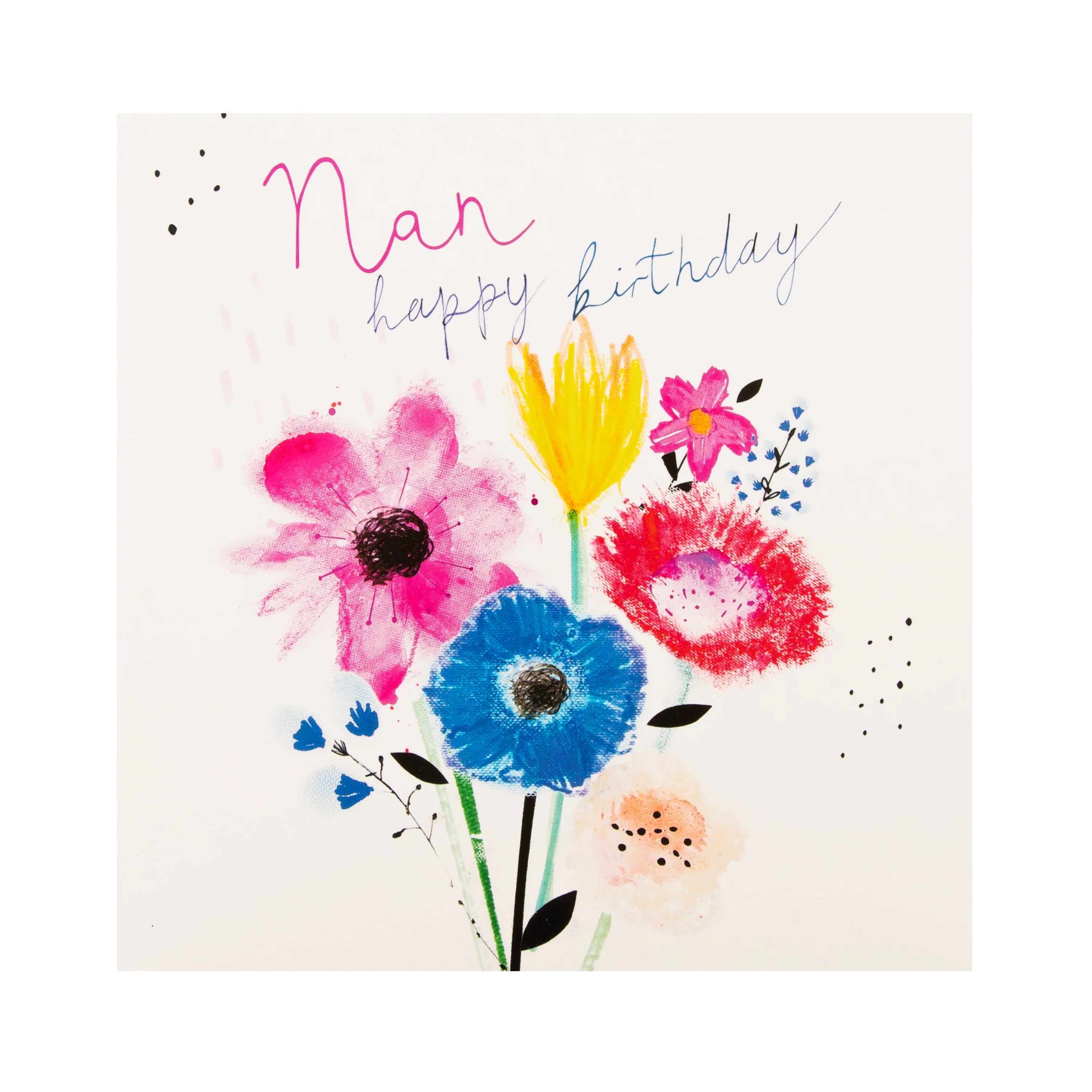 Birthday Card for Nan - Contemporary Floral Design - Image 3