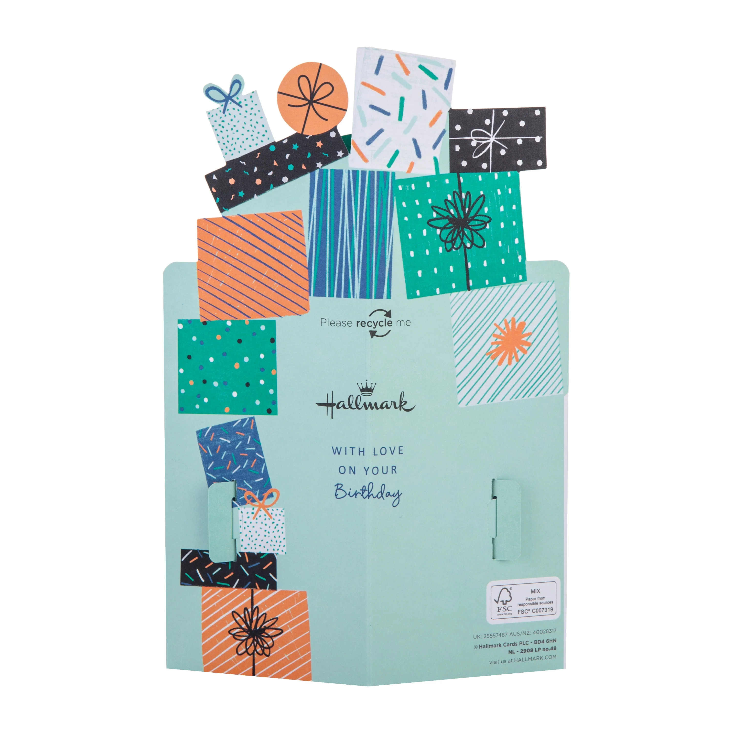 Birthday Card for Nephew - 3D Pile of Presents Design - Image 5
