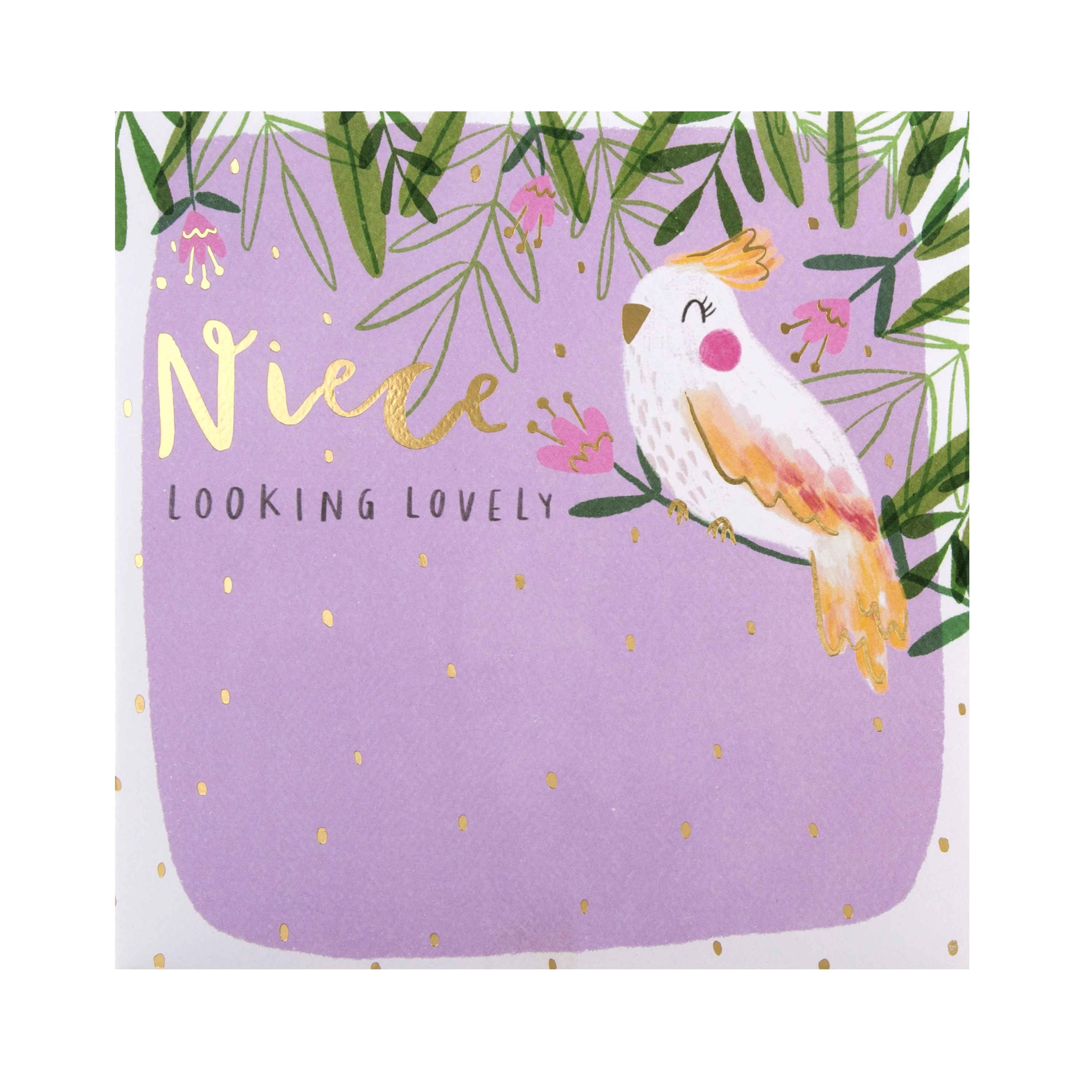 Birthday Card for Niece - Contemporary Cute Cockatiel Design - Image 3
