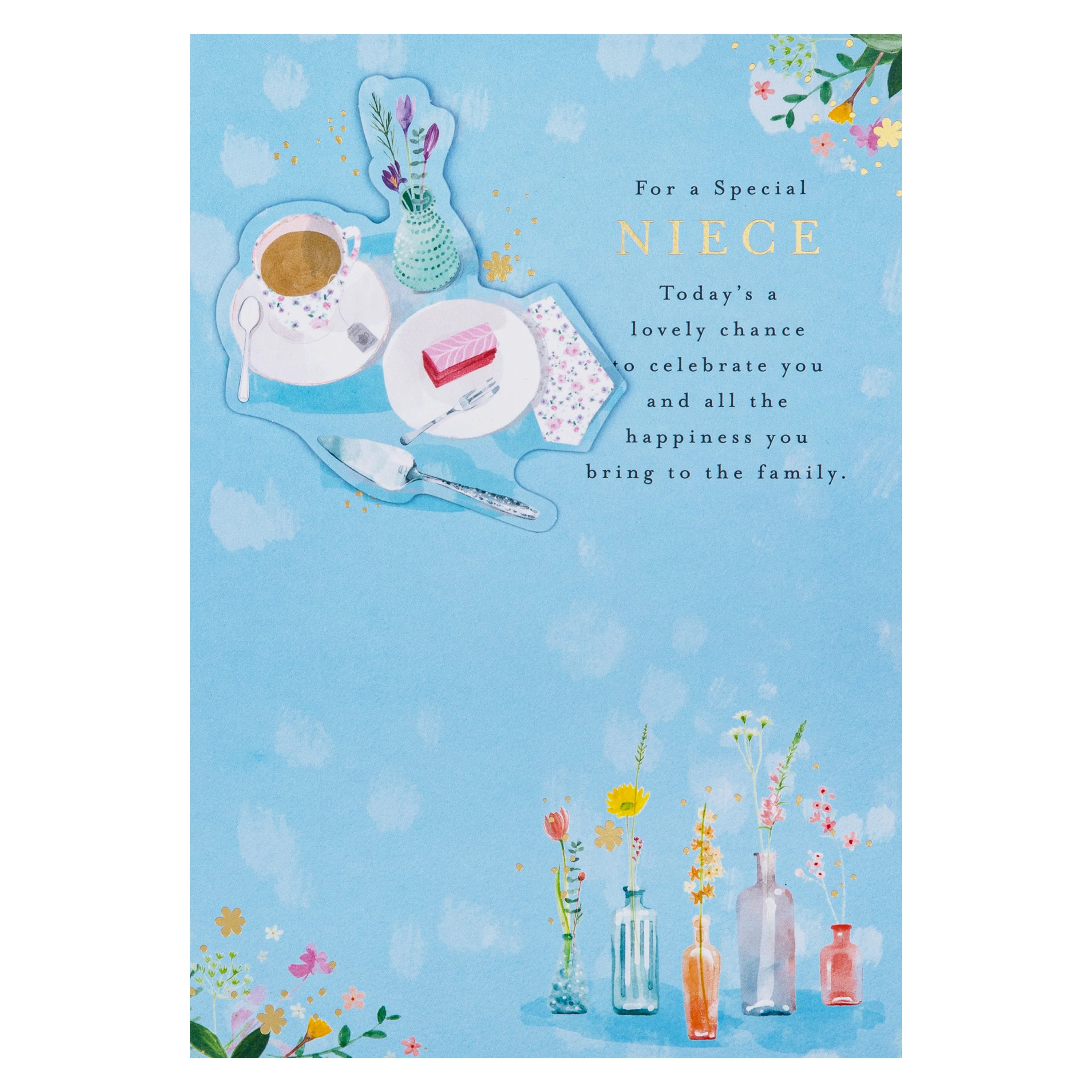 Birthday Card for Niece - Lucy Cromwell Afternoon Tea & Flowers Design - Image 5