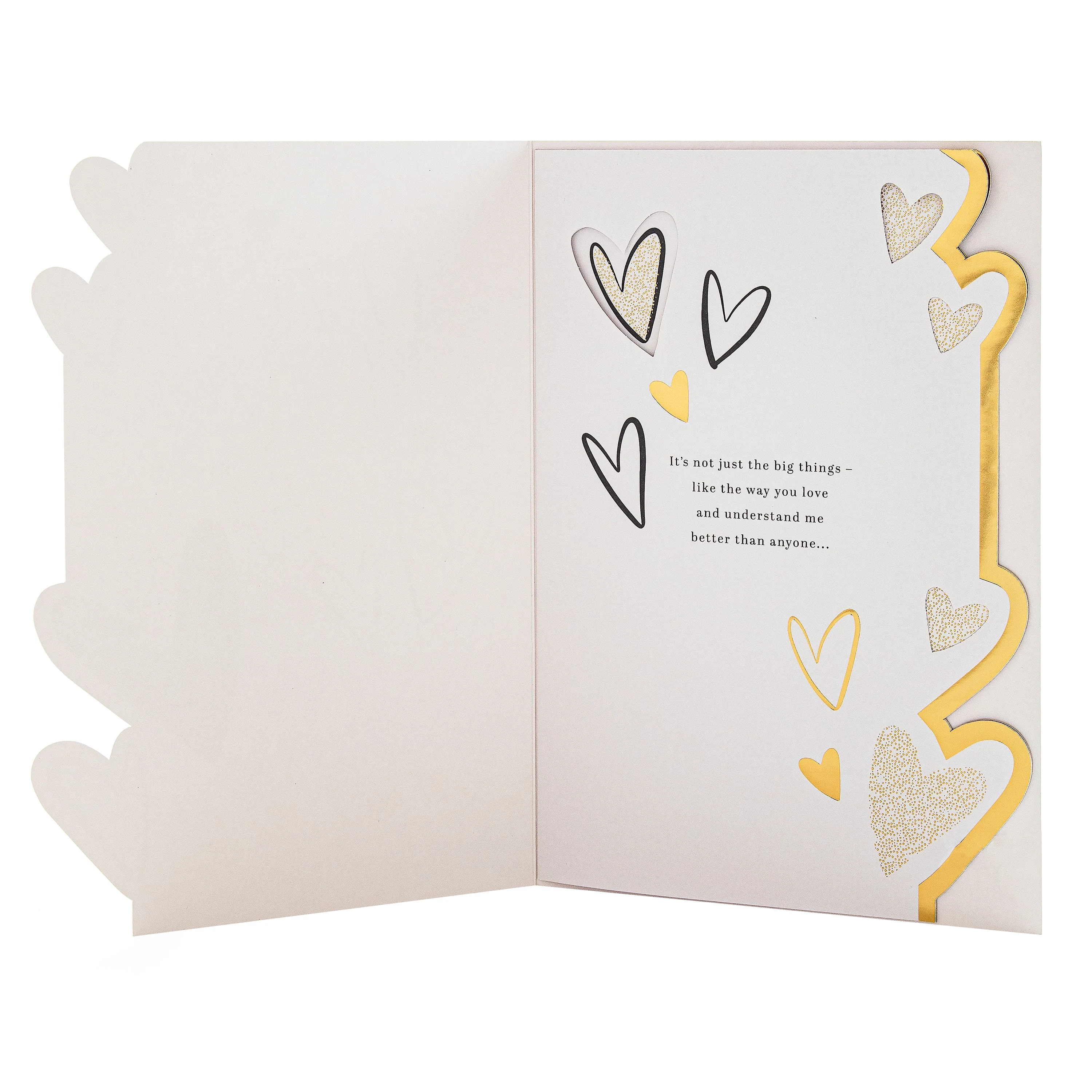 Birthday Card for One I Love - Gold Foil Hearts Design & Heartfelt Verse - Image 2
