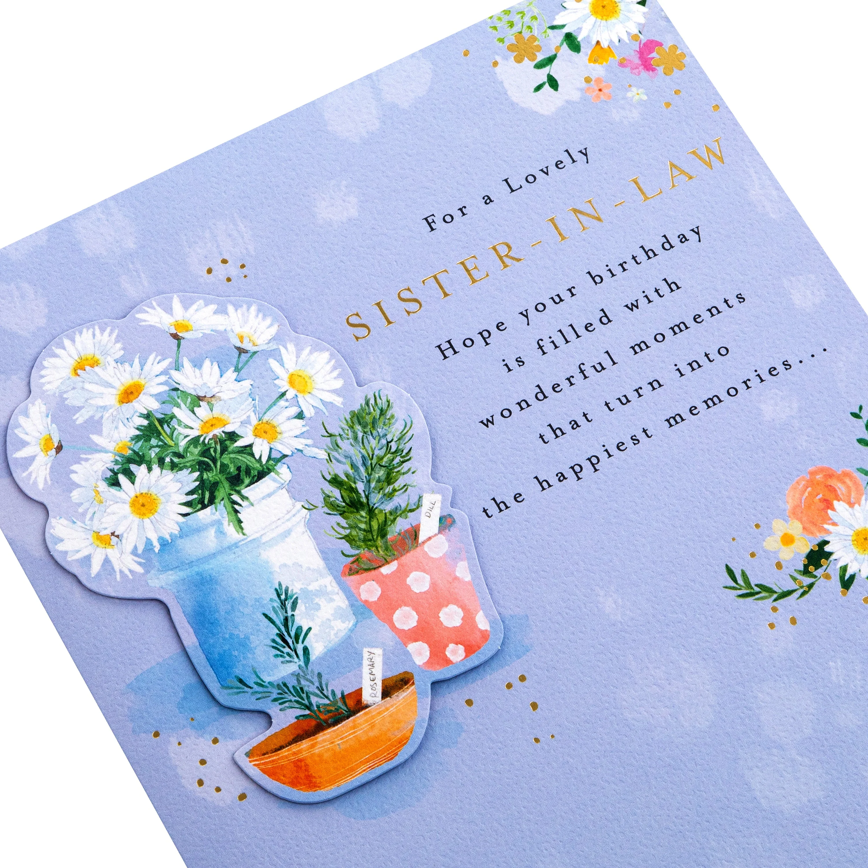 Birthday Card for Sister In Law - Lucy Cromwell Flowers & Plants Design - Image 4