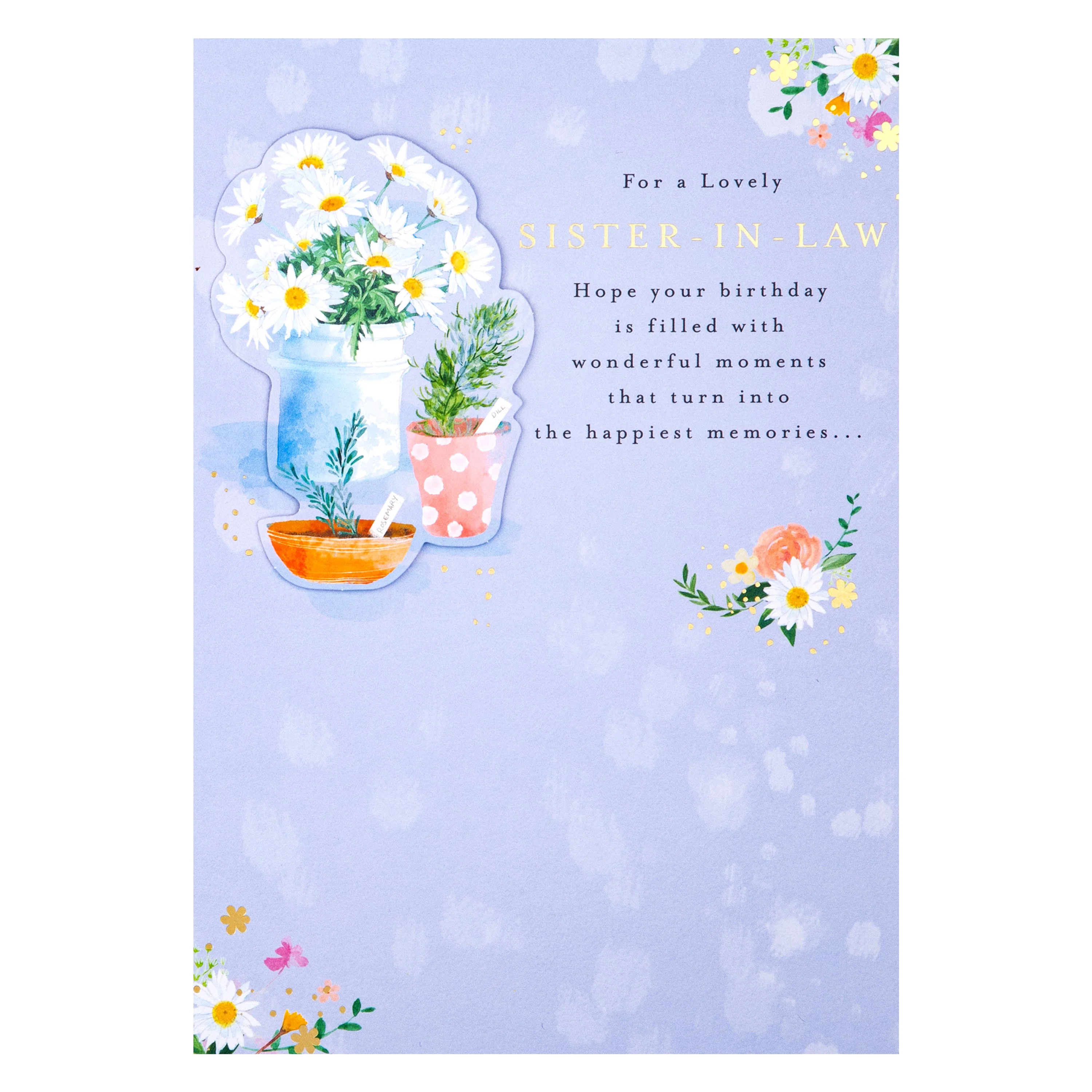 Birthday Card for Sister In Law - Lucy Cromwell Flowers & Plants Design - Image 5