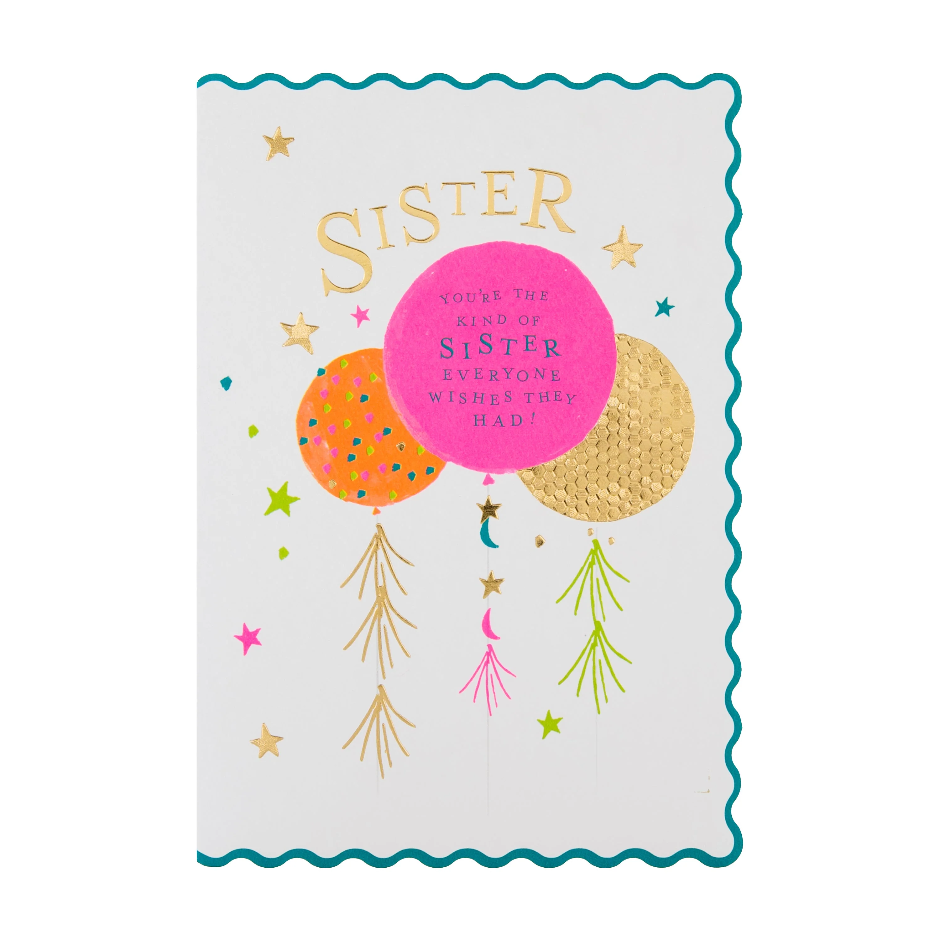 Birthday Card for Sister - Oh Darling Colourful Balloons Design - Image 4