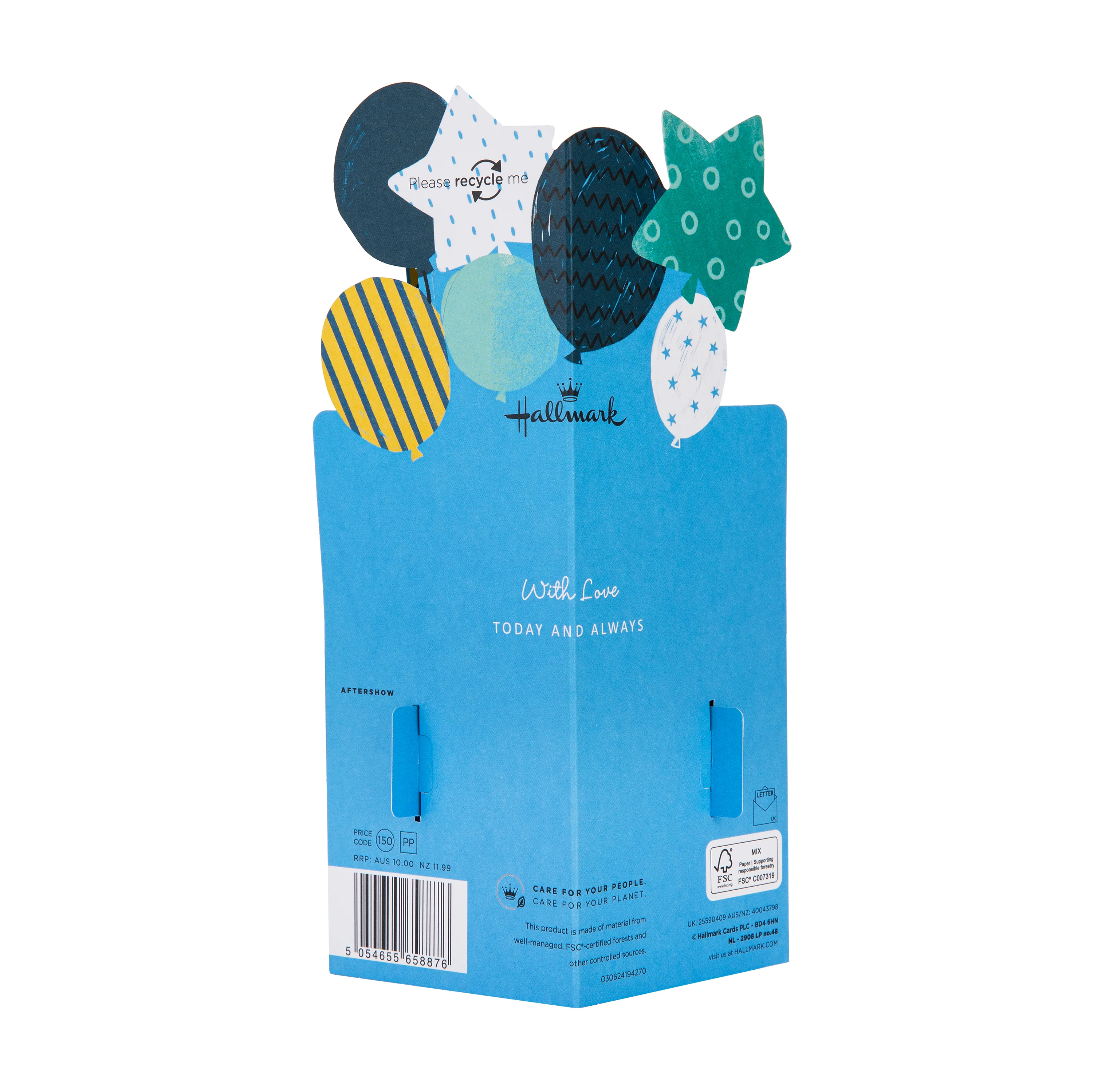 Birthday Card for Son - 3D Pop-Up Star Balloons Design - Image 2