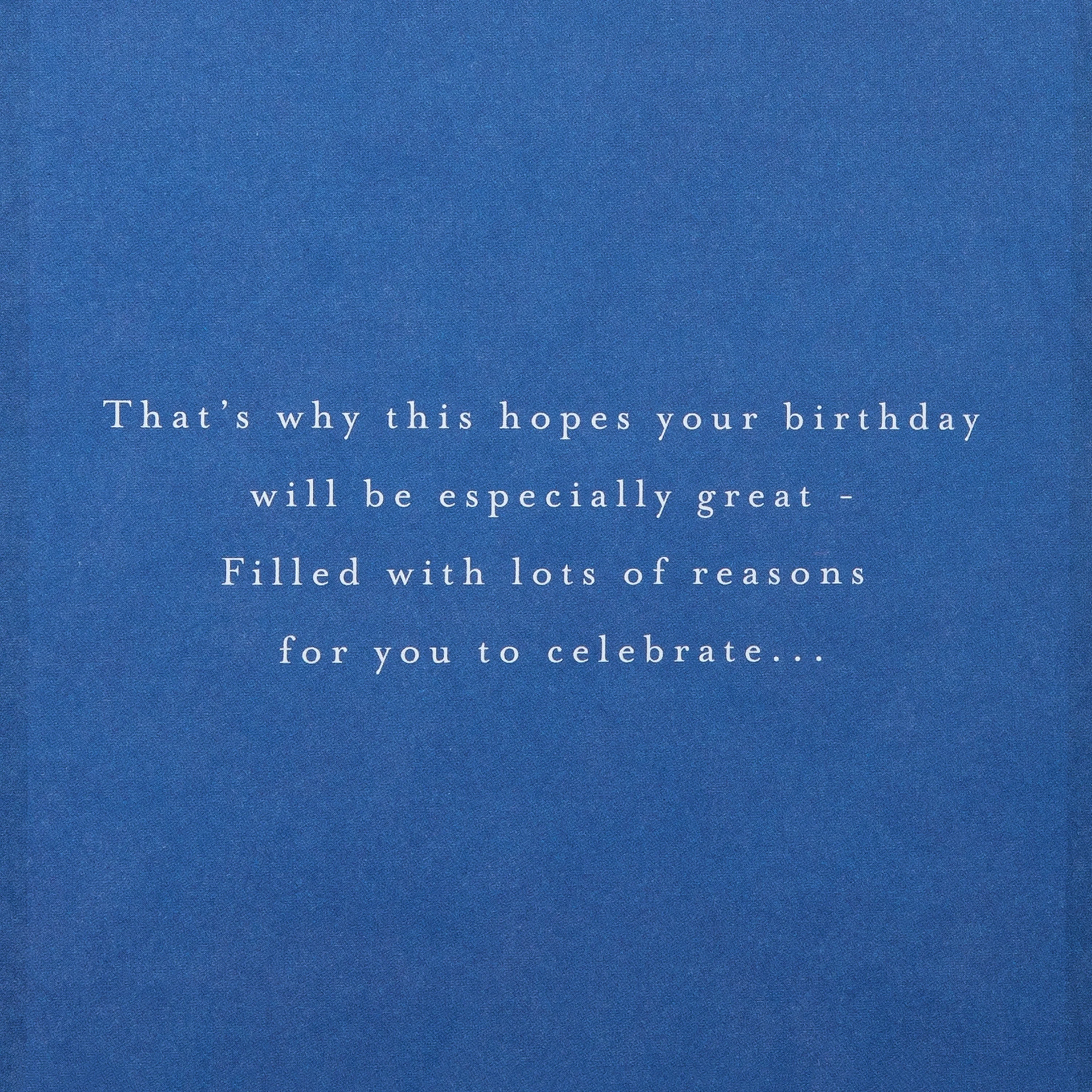 Birthday Card for Son - Blue Traditional Floral Design with Heartfelt Verse - Image 3