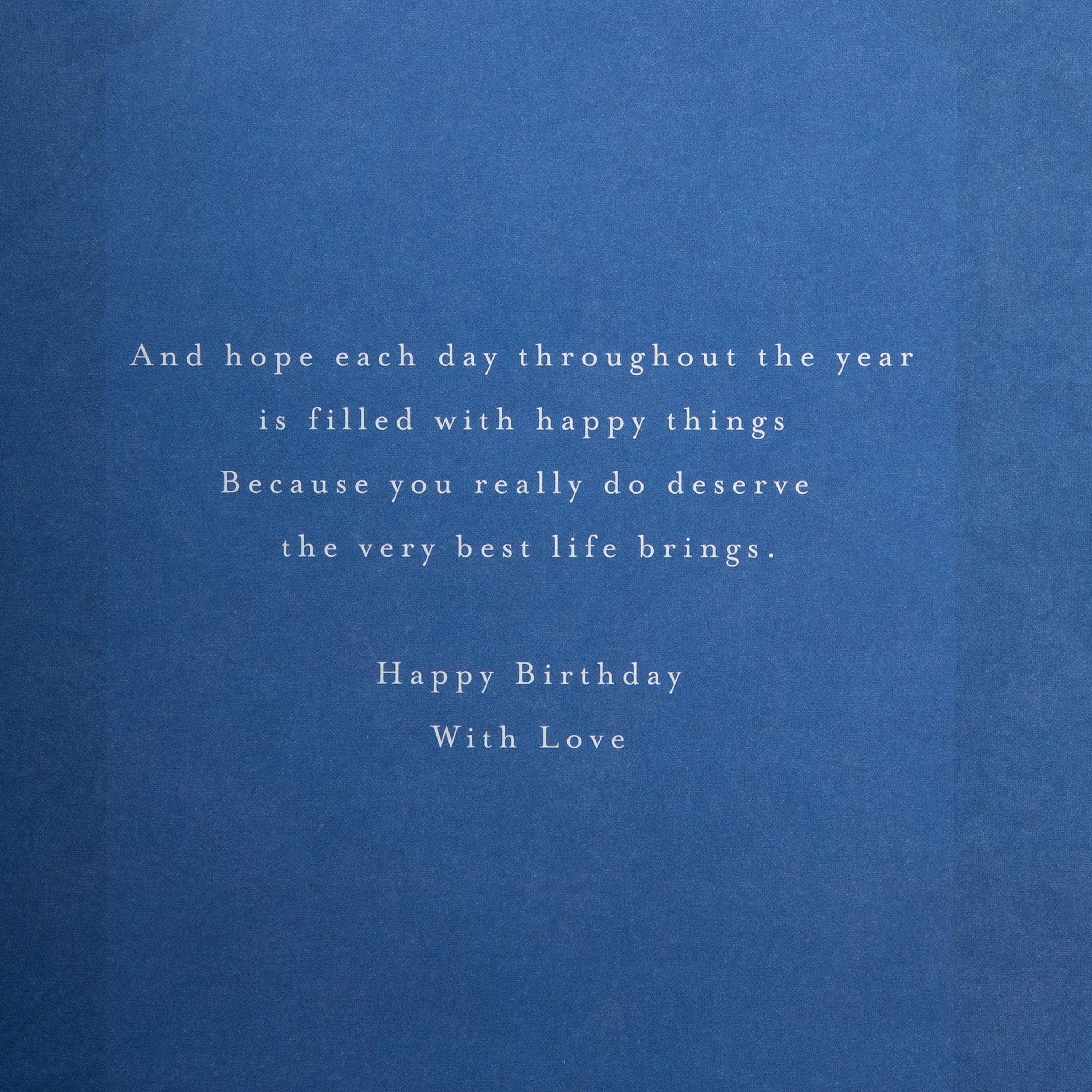 Birthday Card for Son - Blue Traditional Floral Design with Heartfelt Verse - Image 4