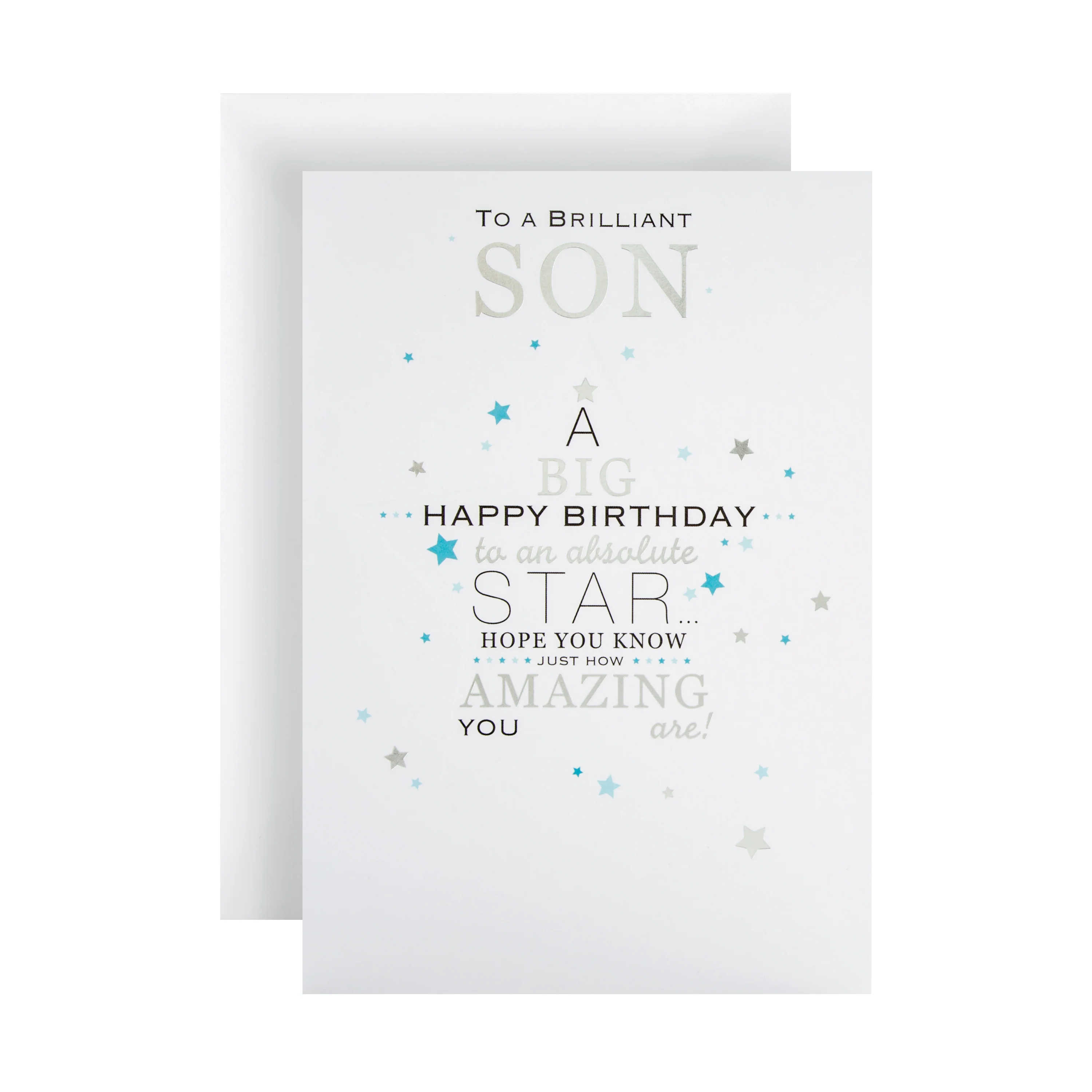 Birthday Card for Son -Modern Embossed Design