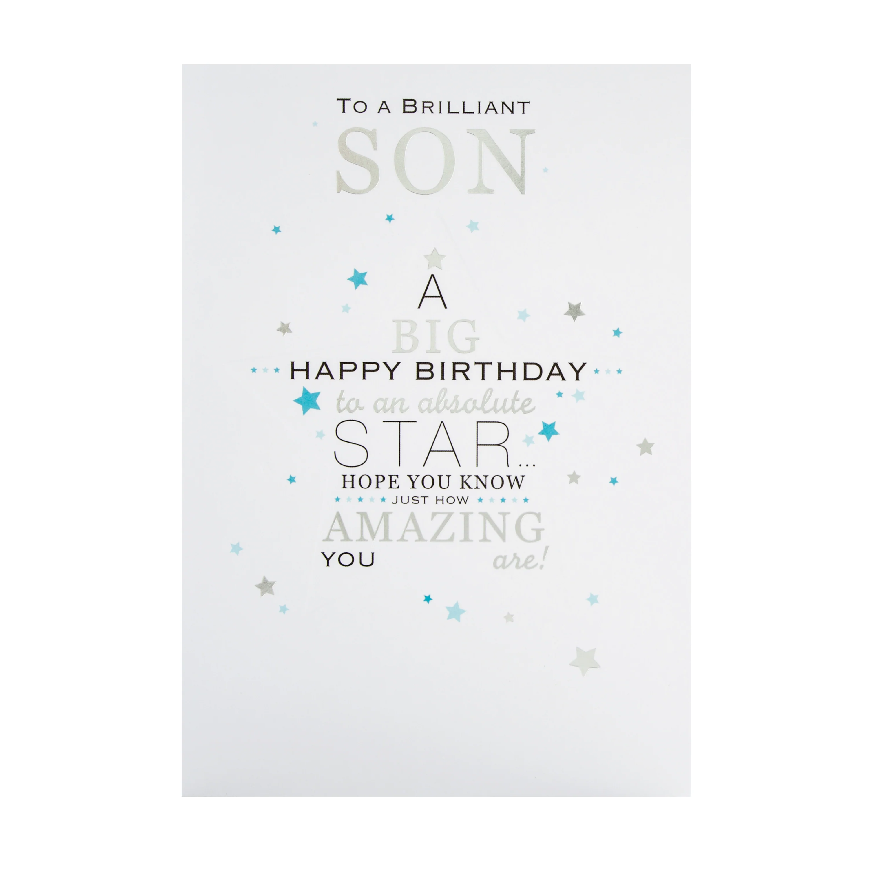 Birthday Card for Son -Modern Embossed Design - Image 3