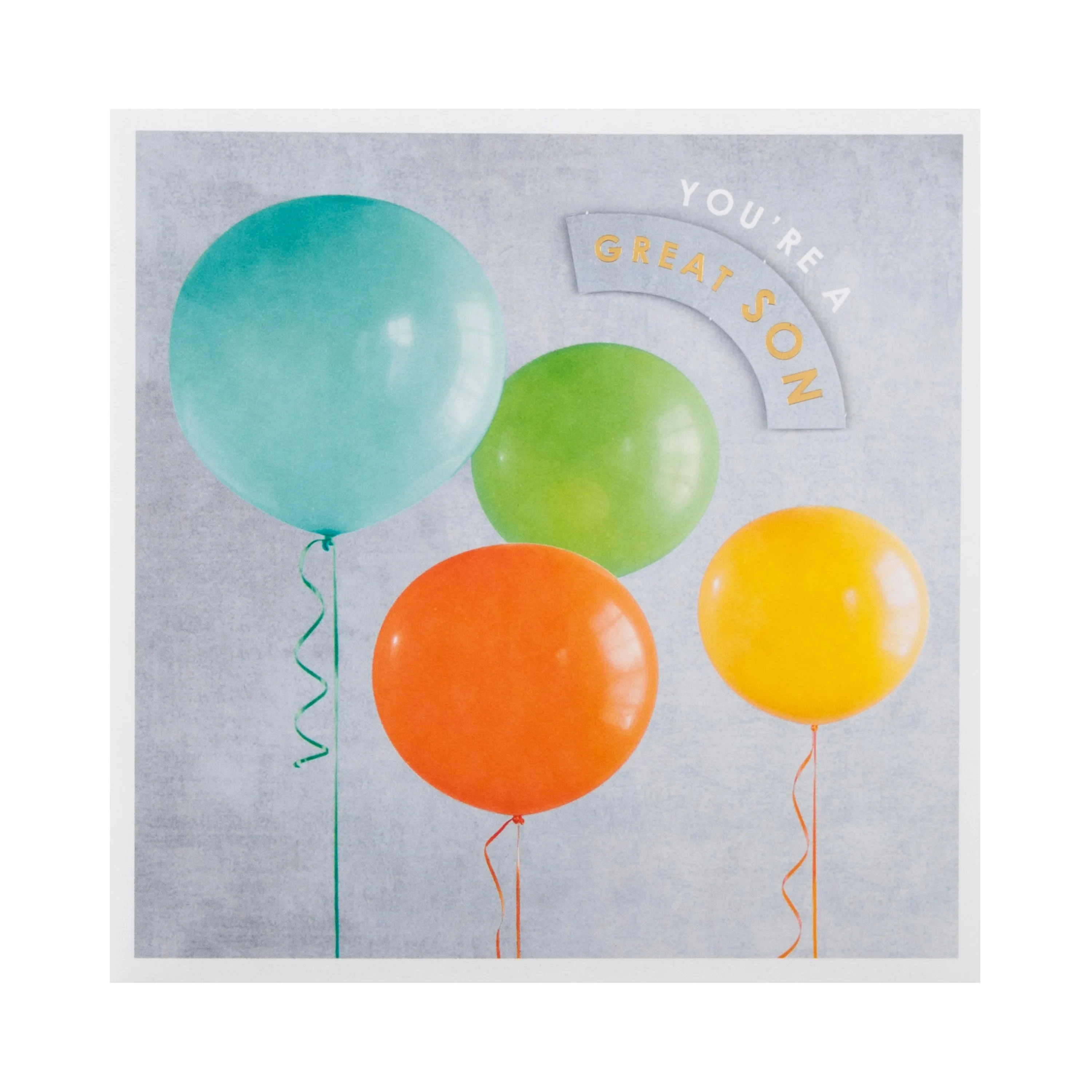 Birthday Card for Son - Traditional Balloon Design with Gold Foil - Image 3