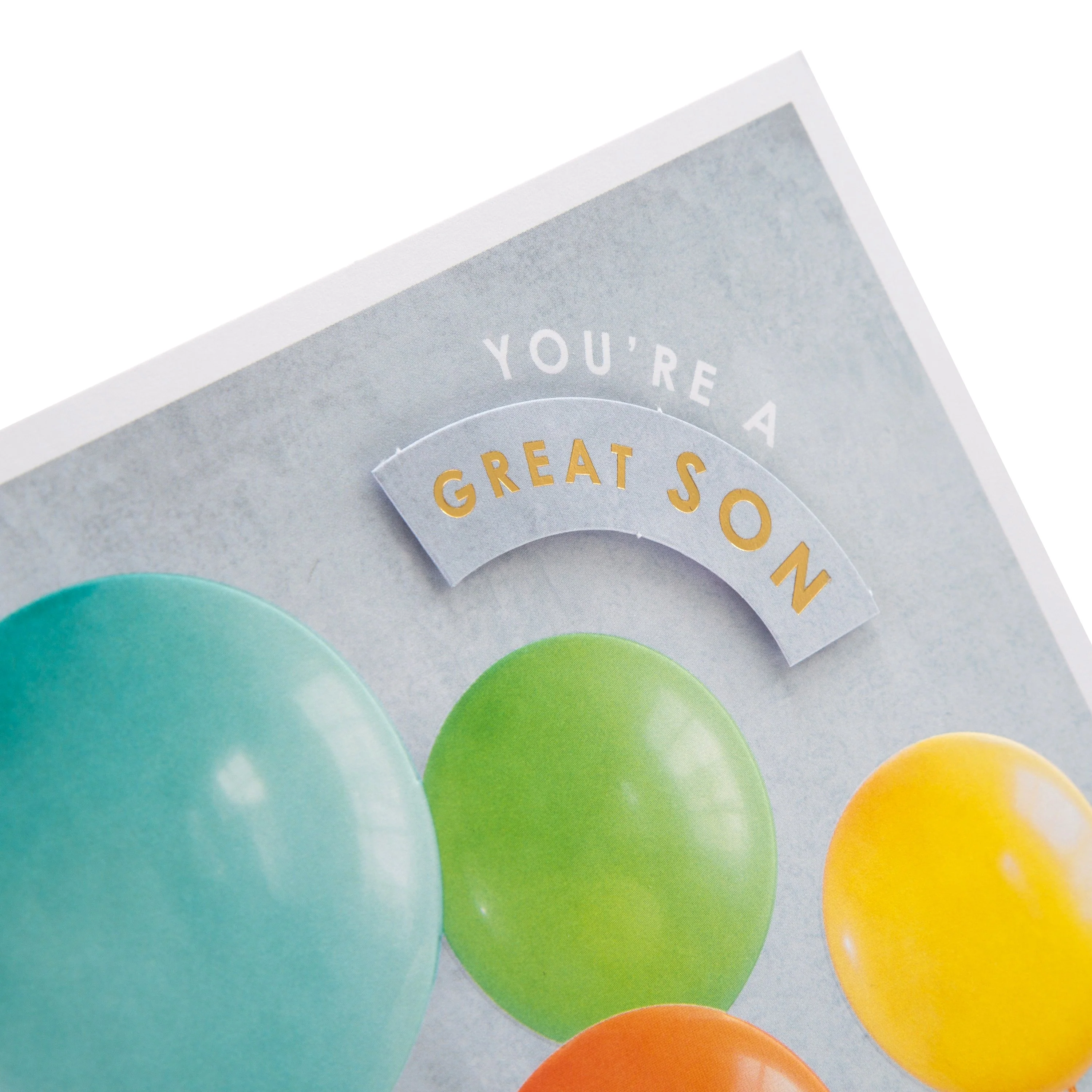 Birthday Card for Son - Traditional Balloon Design with Gold Foil - Image 4