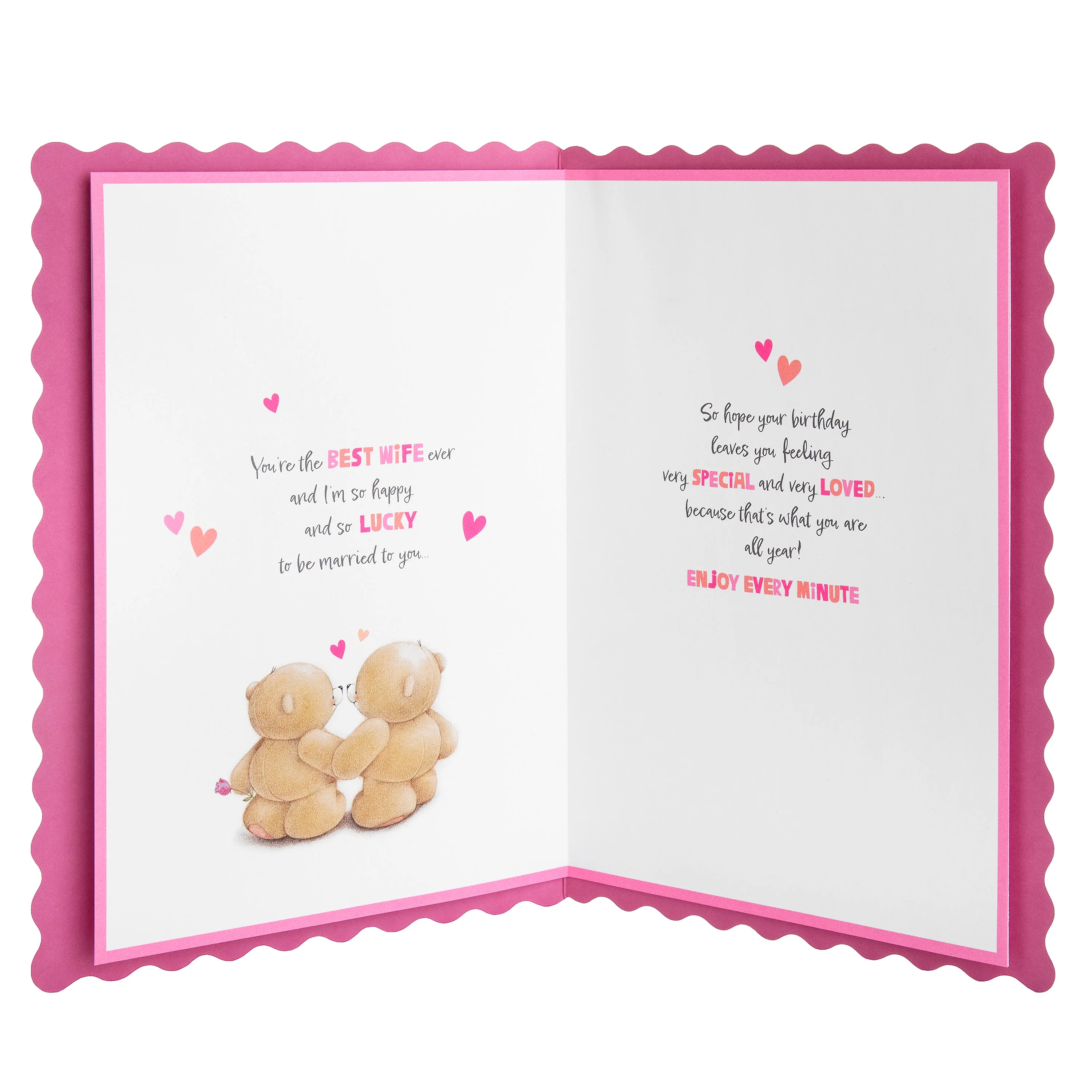 Birthday Card for Wife - Cute Forever Friends & Hearts Design - Image 3