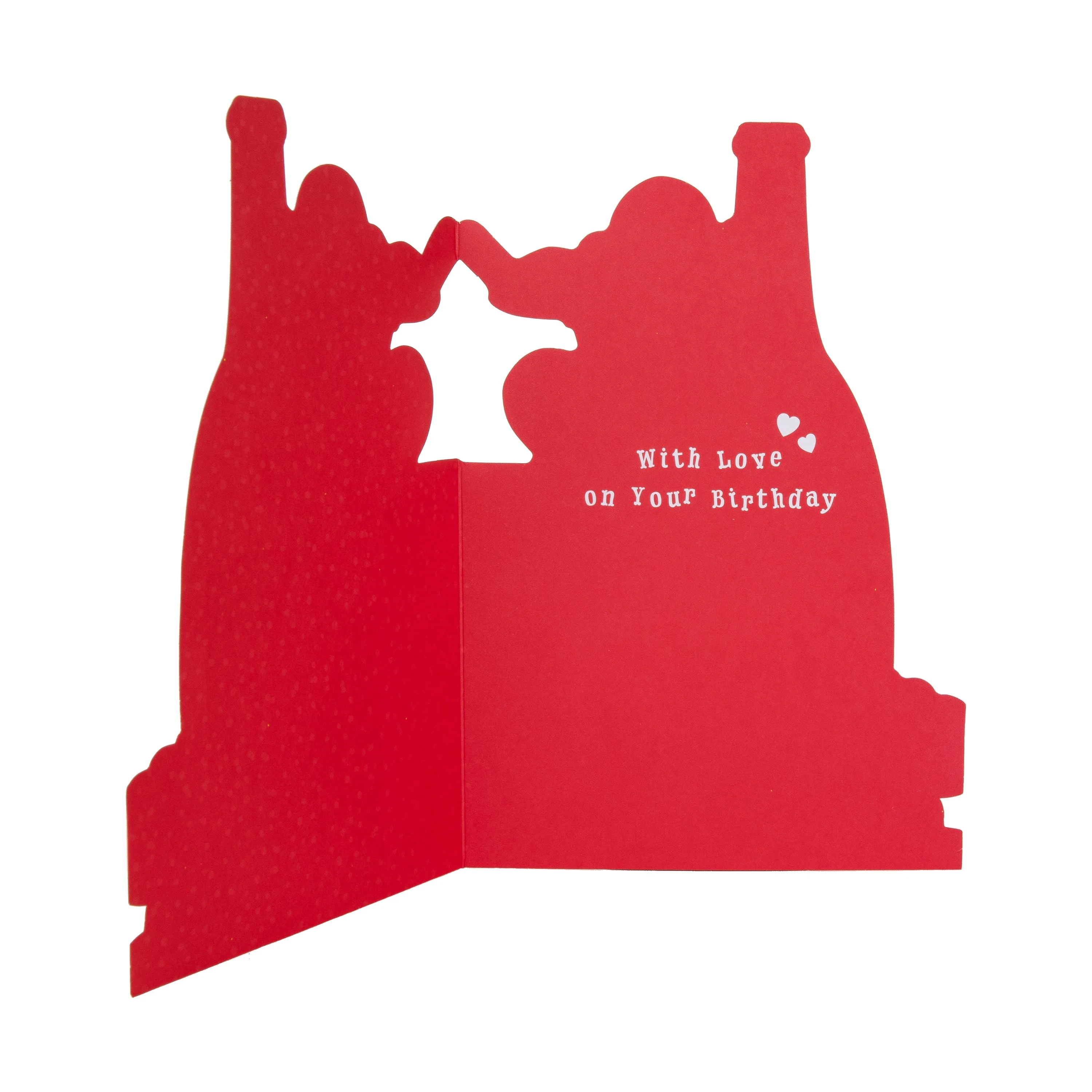 Birthday Card for Wife - Hello Sunrise Pink Champagne Bottle Design - Image 2