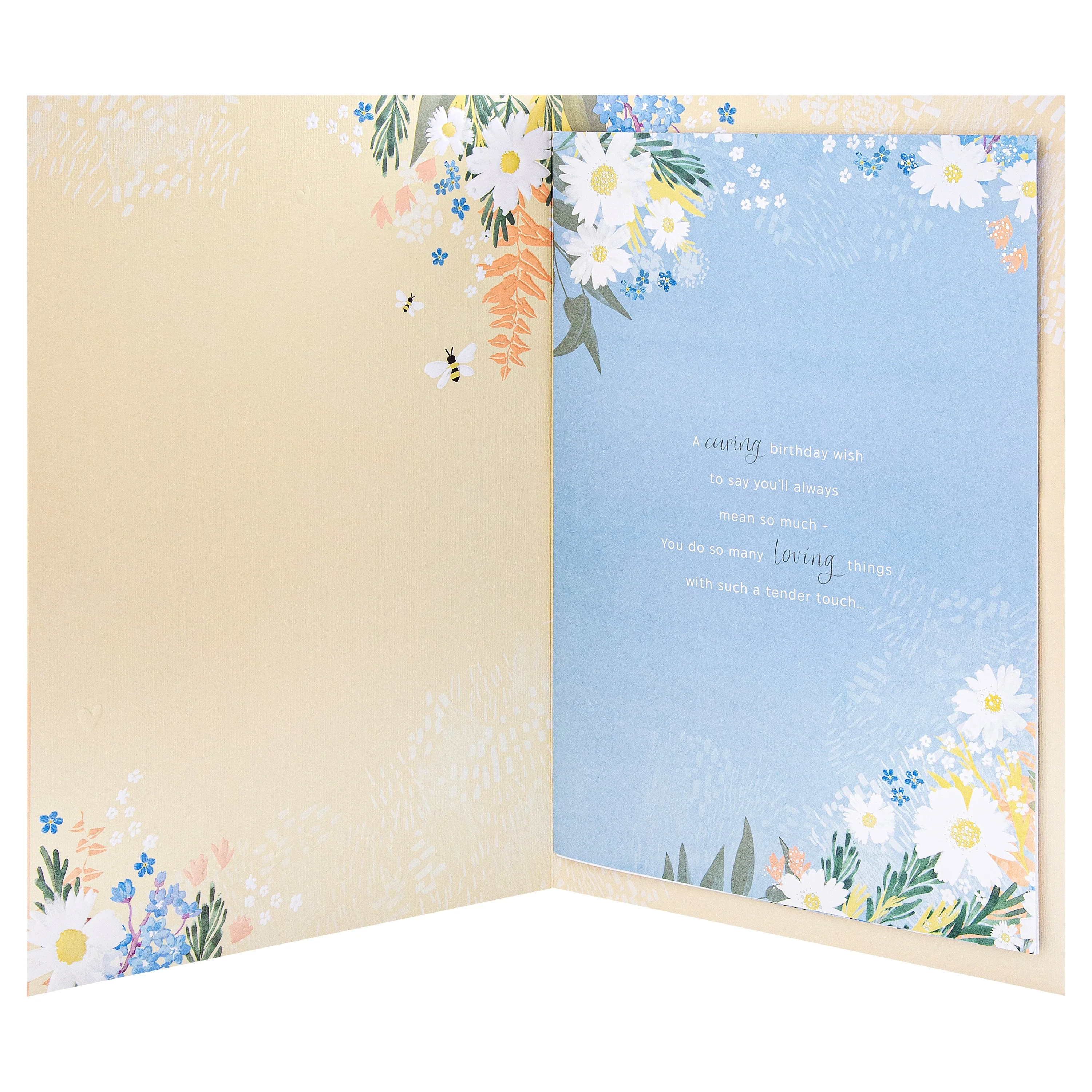 Birthday Card for Wife - Orange Florals Design & Heartfelt Verse - Image 2
