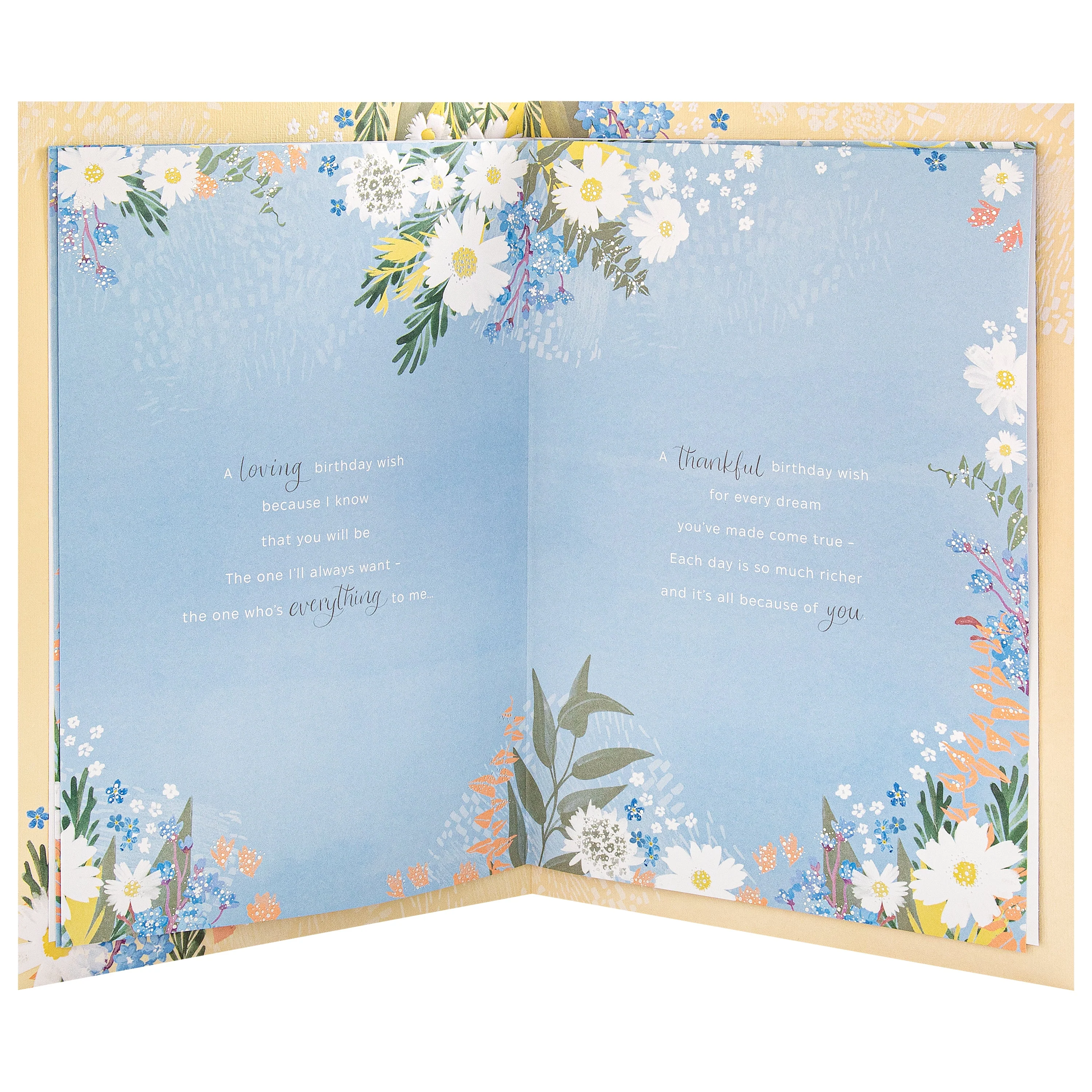 Birthday Card for Wife - Orange Florals Design & Heartfelt Verse - Image 4