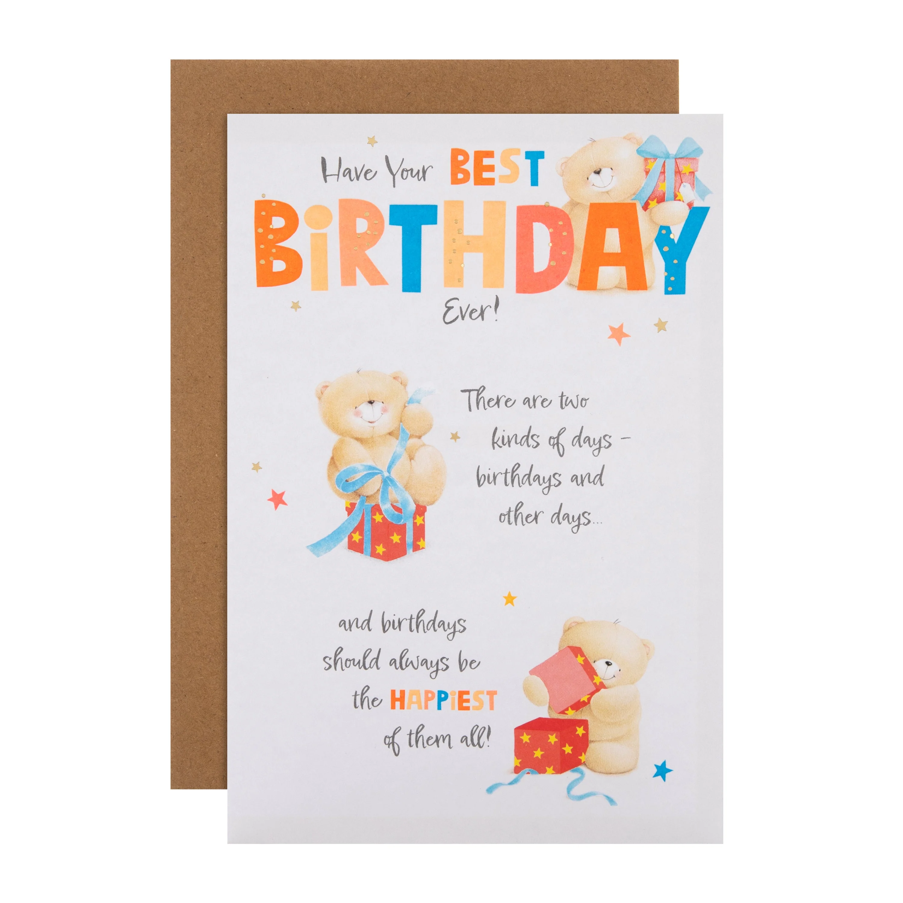 Birthday Card - Forever Friends Bears Gifts Design