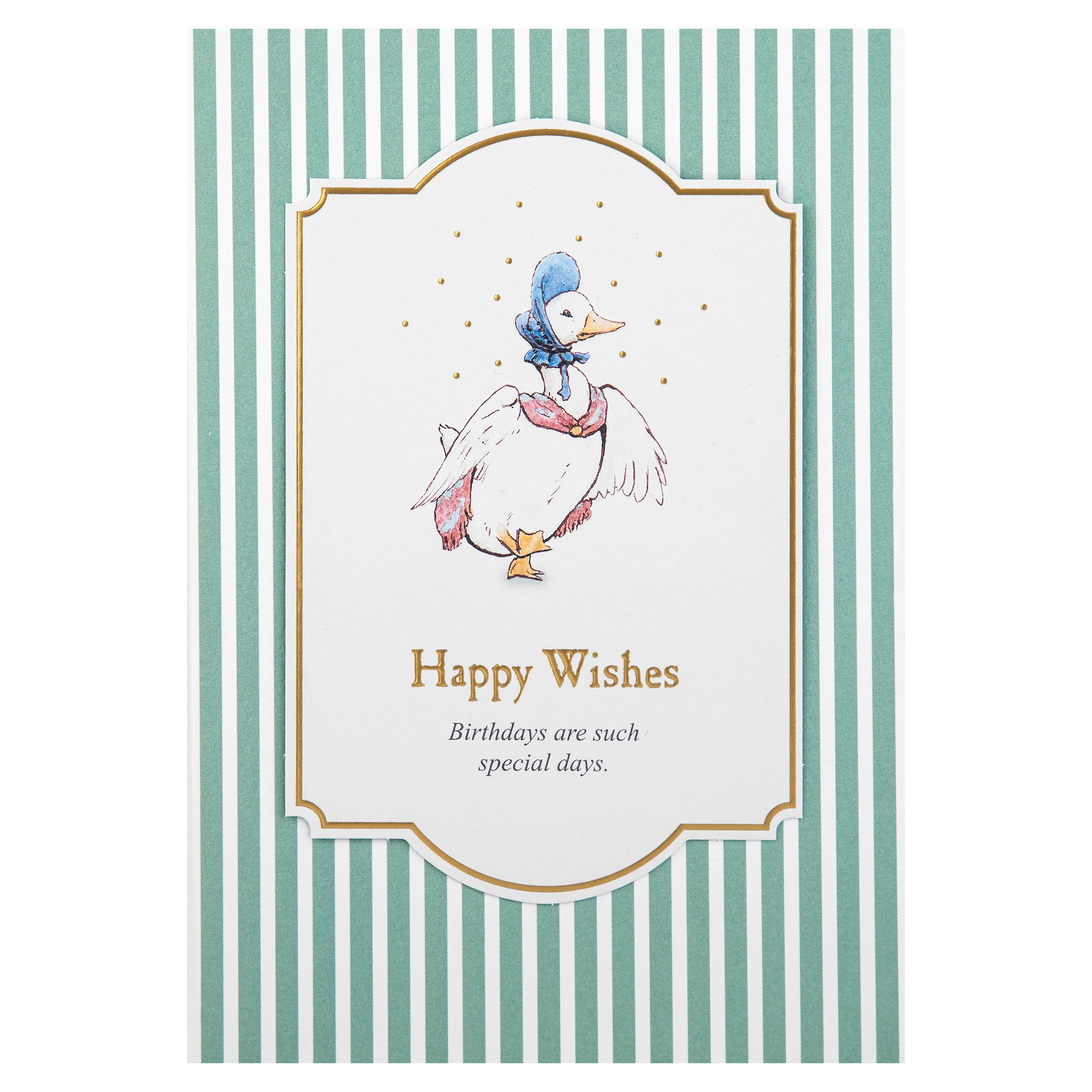 Birthday Card - Green Beatrix Potter Jemima Puddle-Duck Design - Image 4