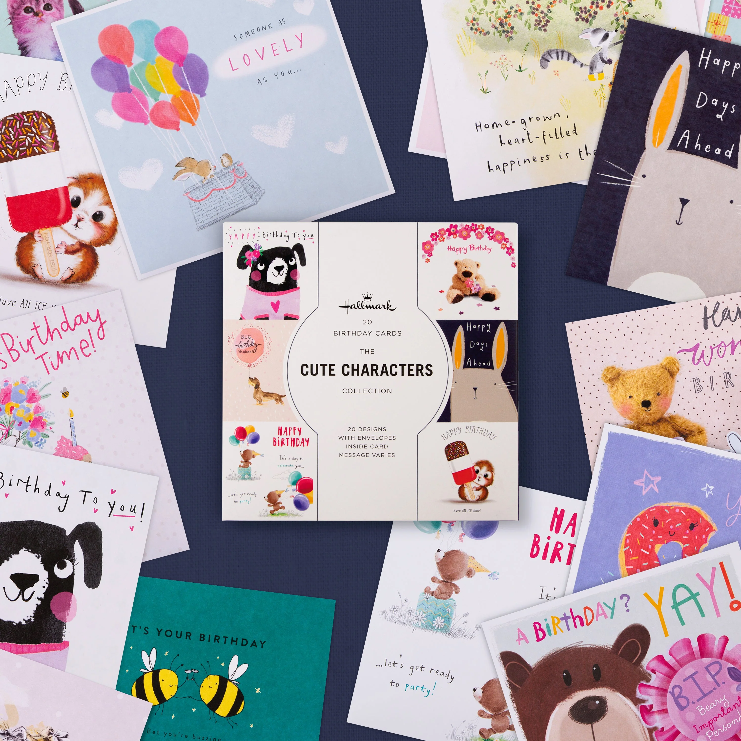 Birthday Cards -Multipack of 20 in 20 Cute Characters Designs - Image 2