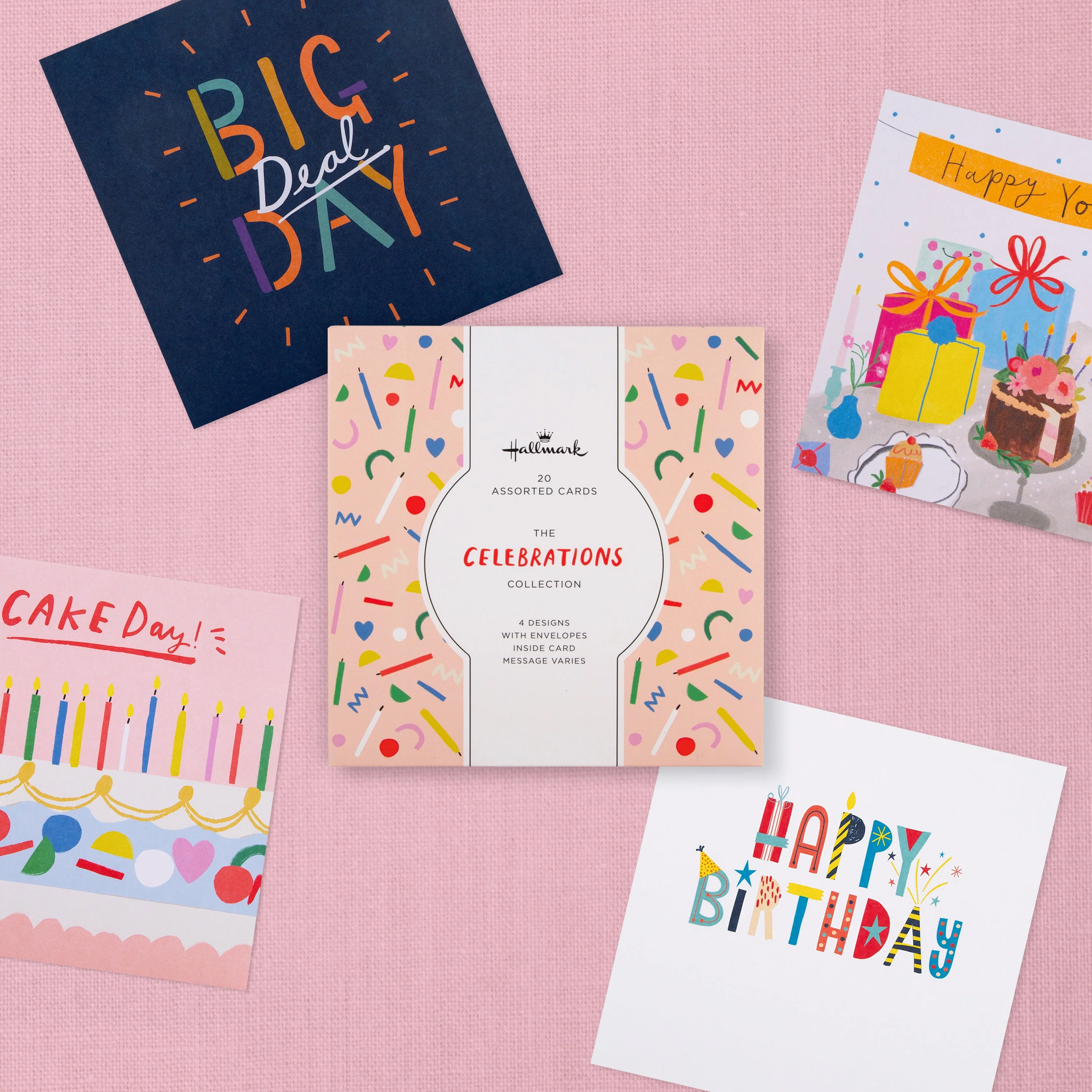 Birthday Cards - Multipack of 20 in 4 Colourful Designs - Image 2