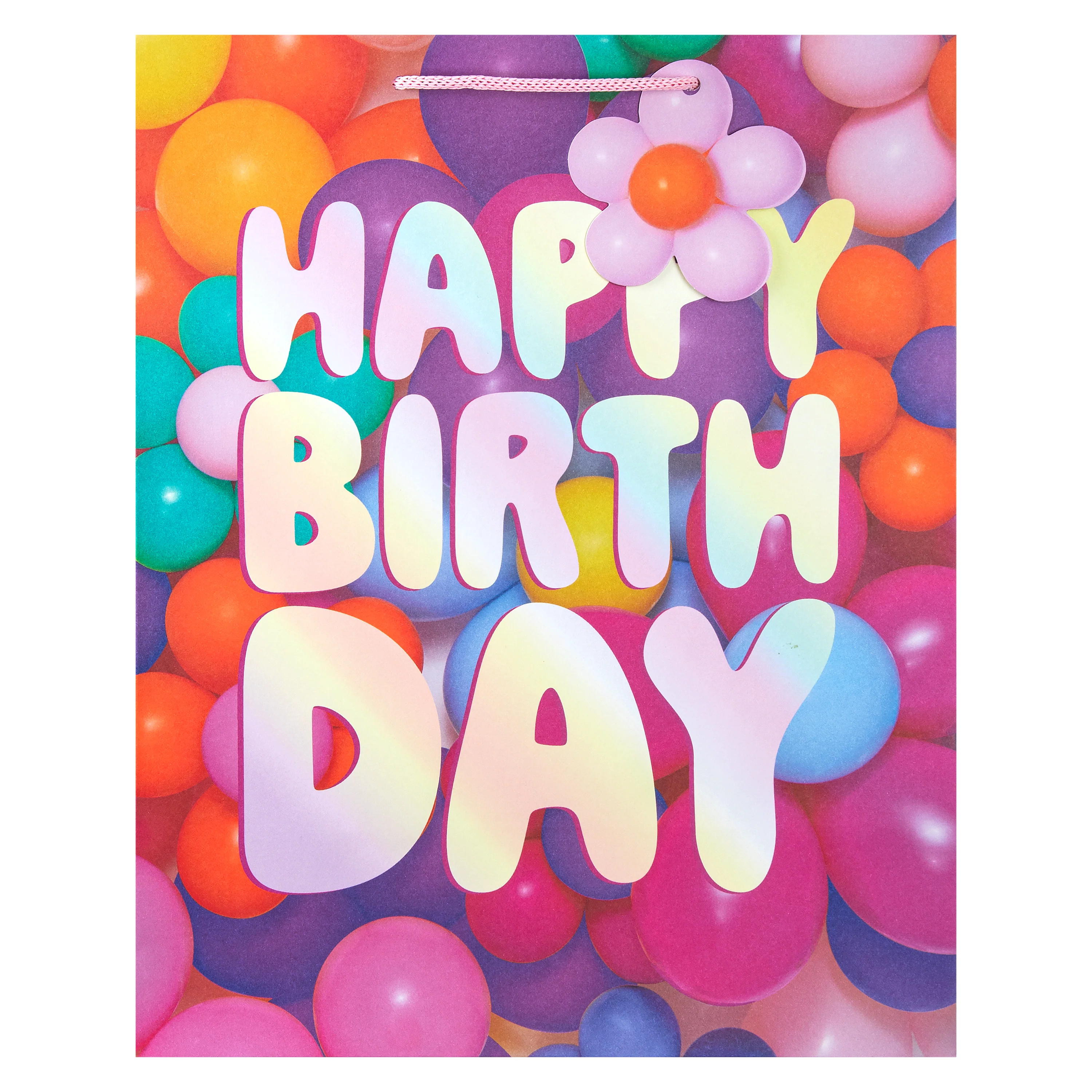 Birthday Gift Bags - 3 Pack in 1 Photographic 'Balloon Flowers' Birthday Design - Image 7