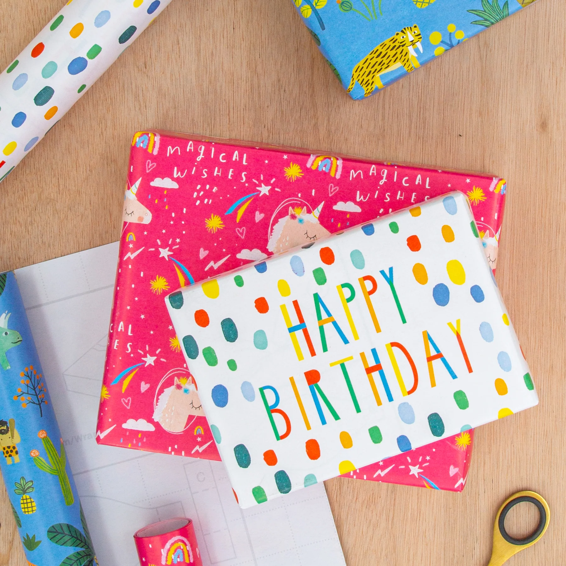 6M Birthday Wrapping Paper Pack for Kids - 3 x 2M Rolls in 3 Fun Designs - Image 6