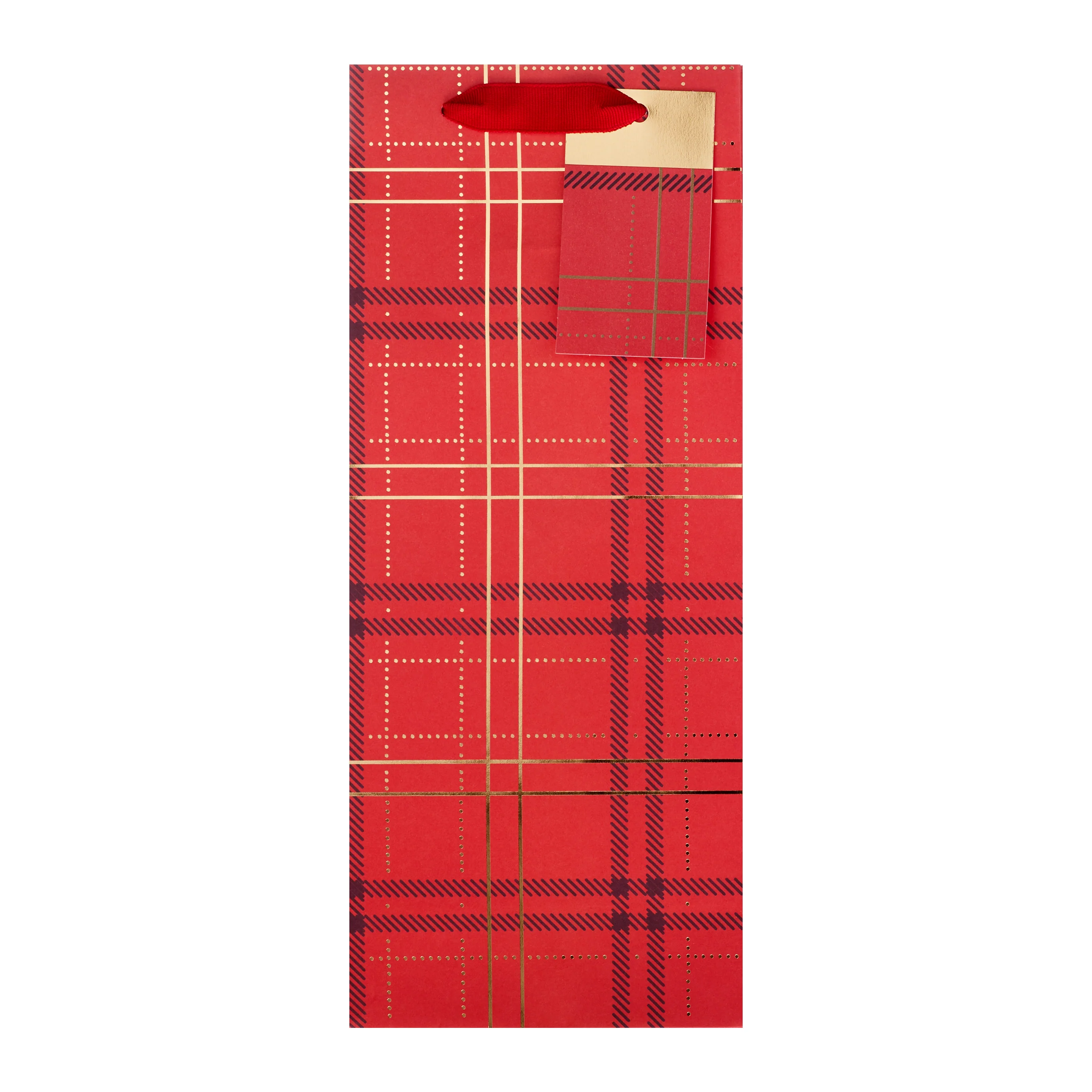 Christmas Bottle Bags - Pack of 3 in Red Tartan Design - Image 5