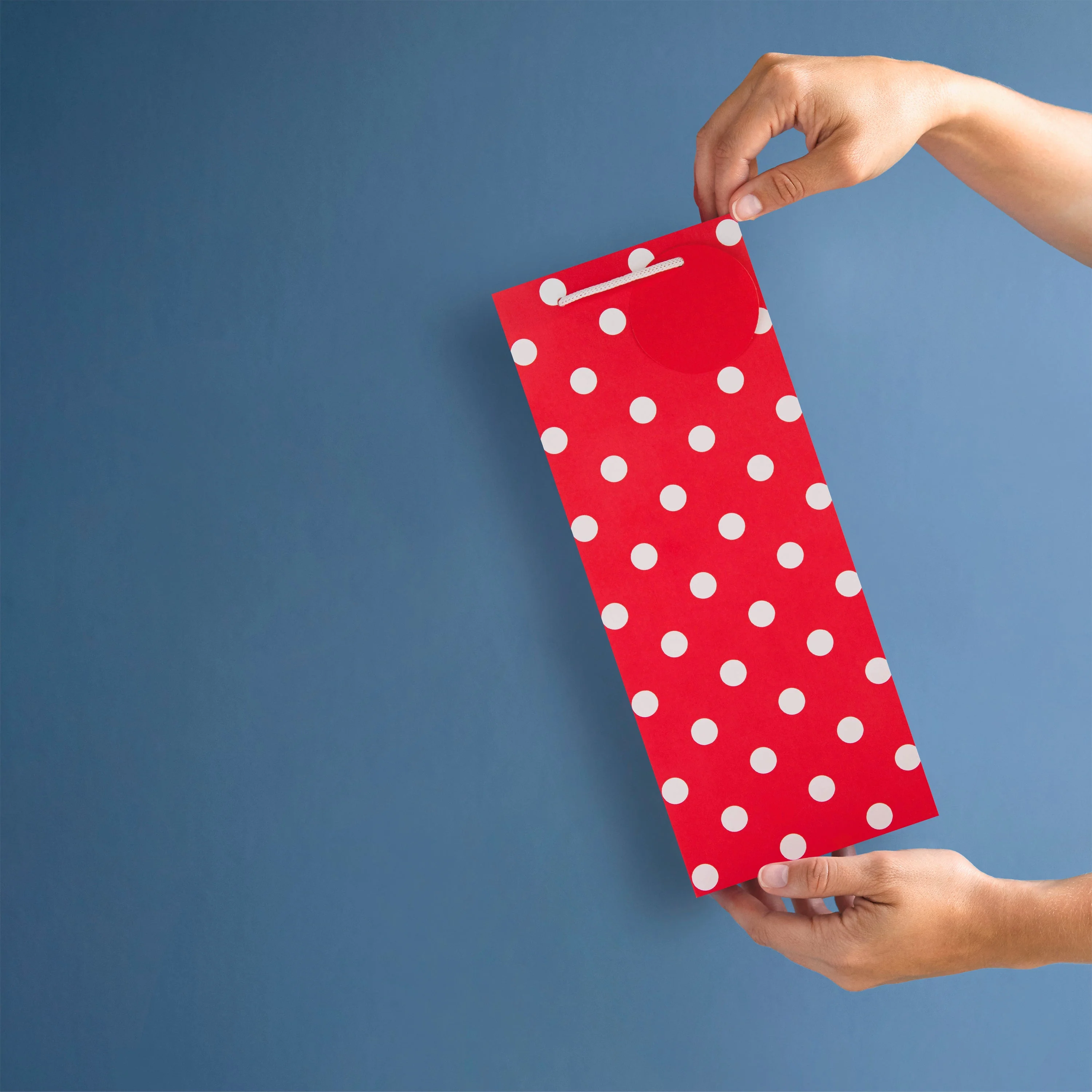 Christmas Bottle Gift Bags - Pack of 4 in Polka Dot Design - Image 2