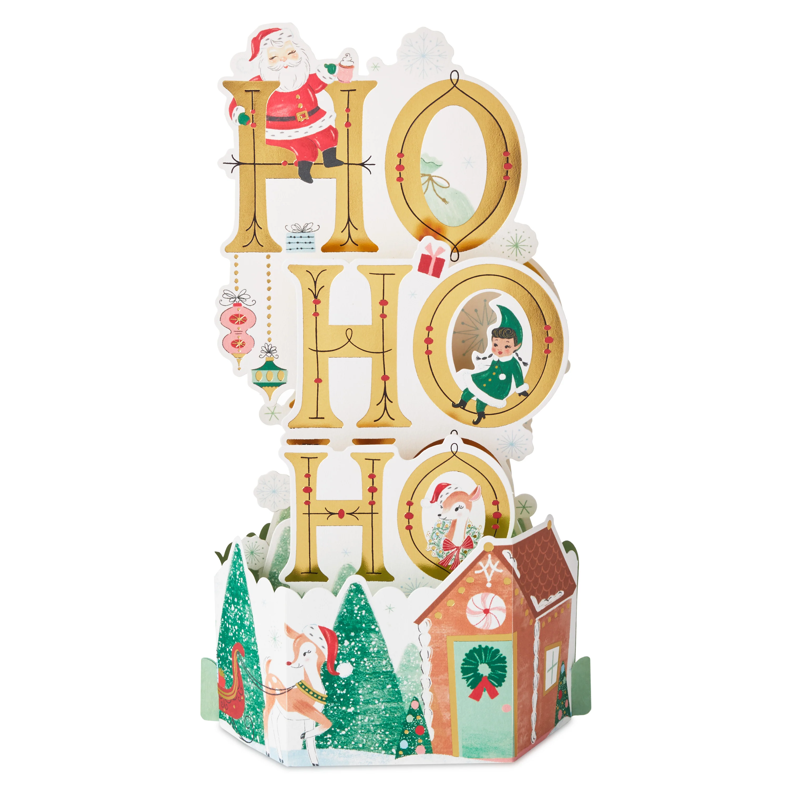 Christmas Card - 3D & Pop-Up 'Ho Ho Ho' Design
