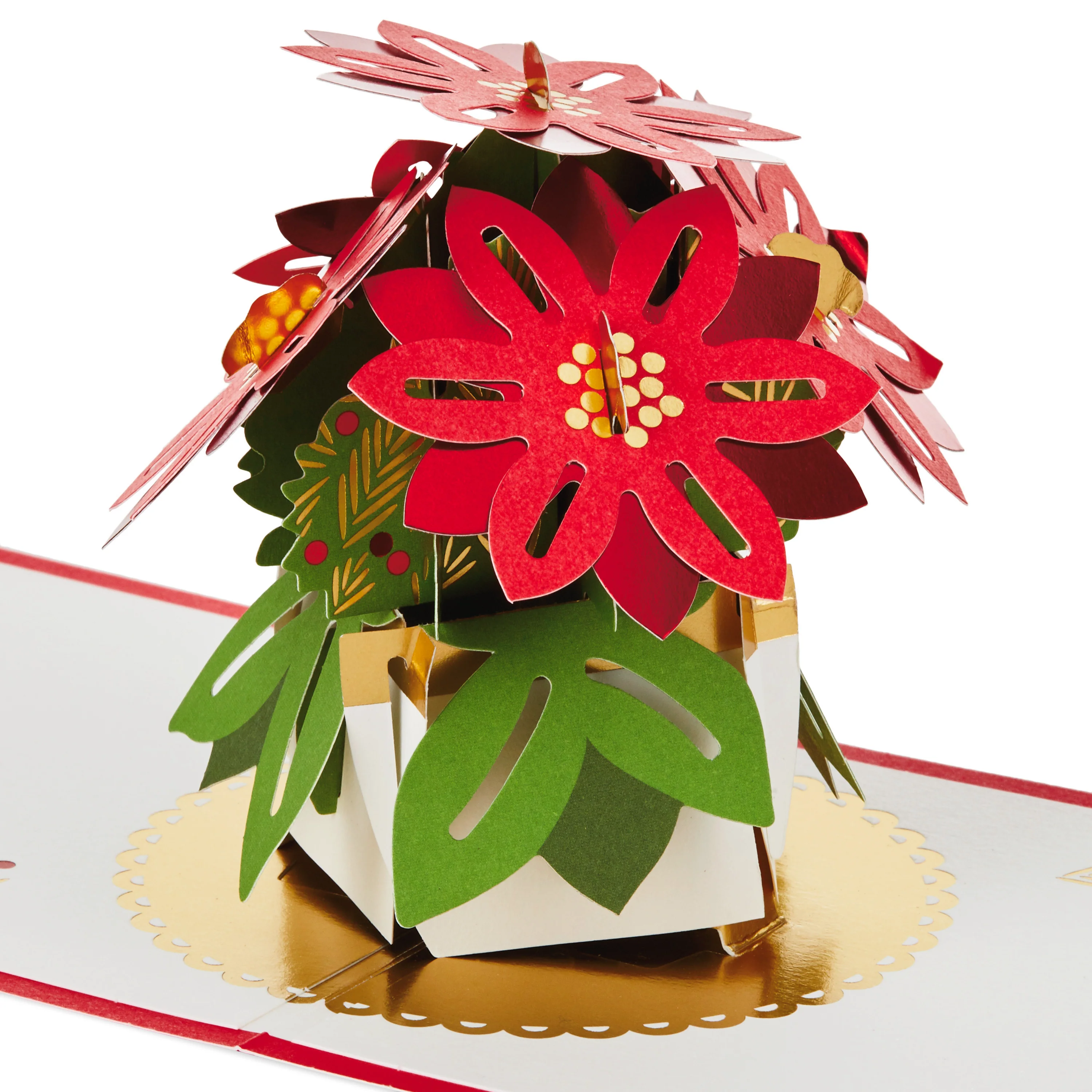 Christmas Card - 3D Pop Up Poinsettia Design