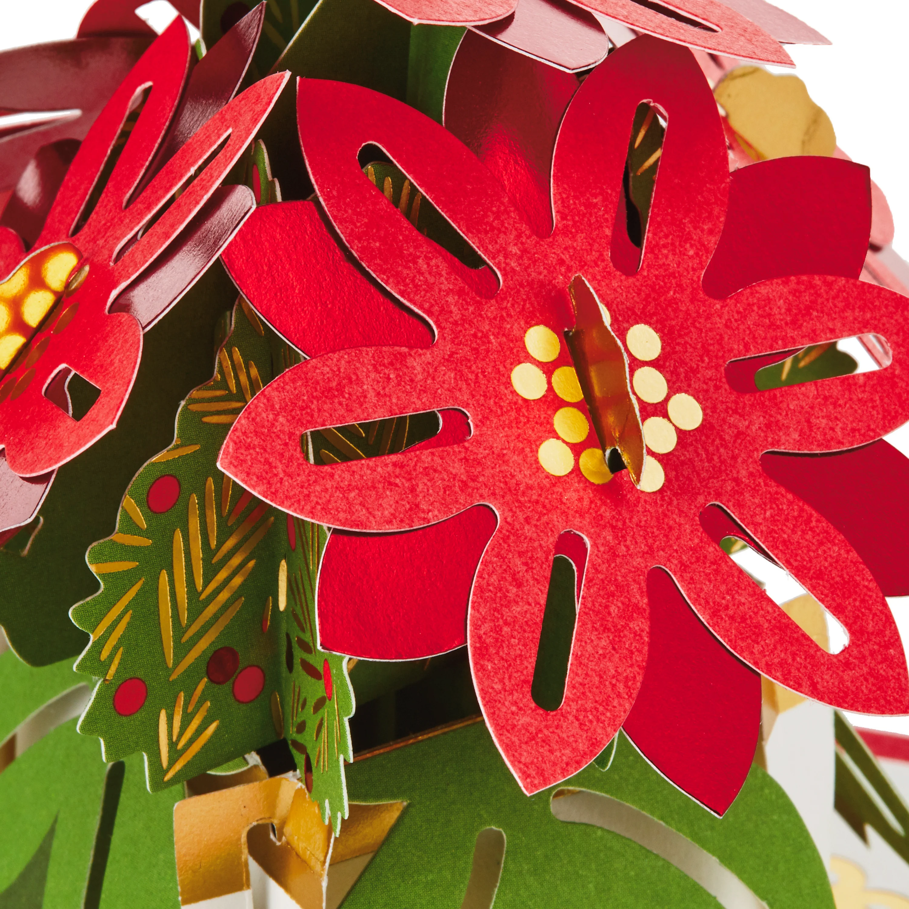 Christmas Card - 3D Pop Up Poinsettia Design - Image 4