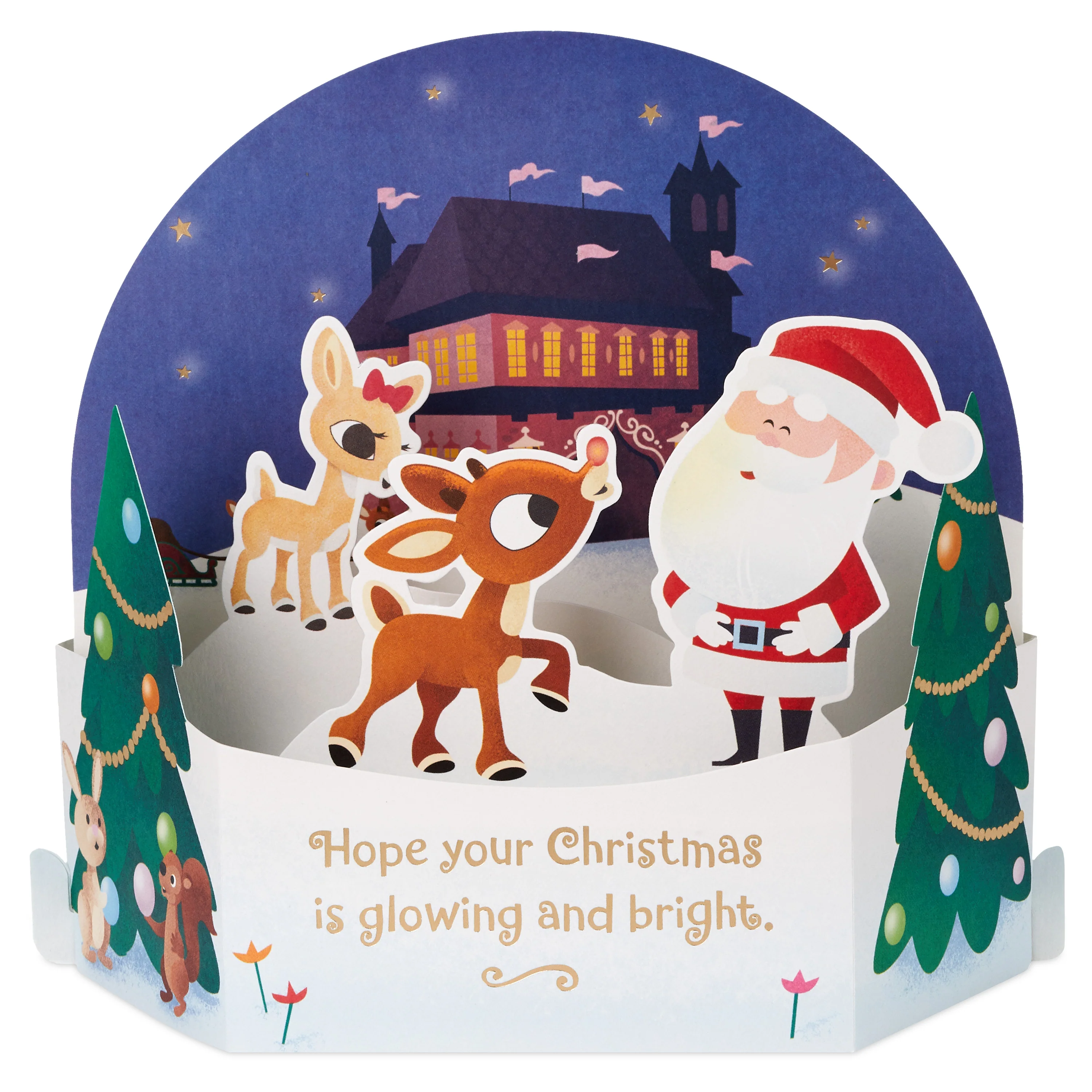 Christmas Card - 3D Pop Up Rudolph the Red-Nosed Reindeer Design