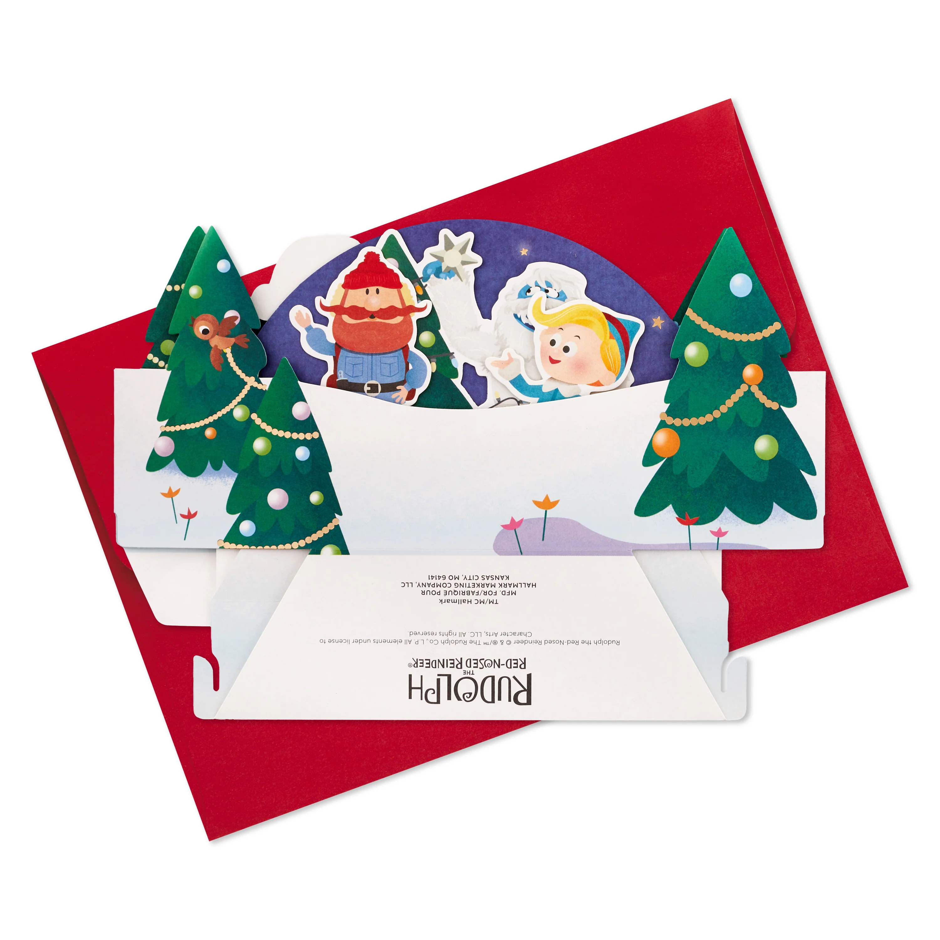 Christmas Card - 3D Pop Up Rudolph the Red-Nosed Reindeer Design - Image 6