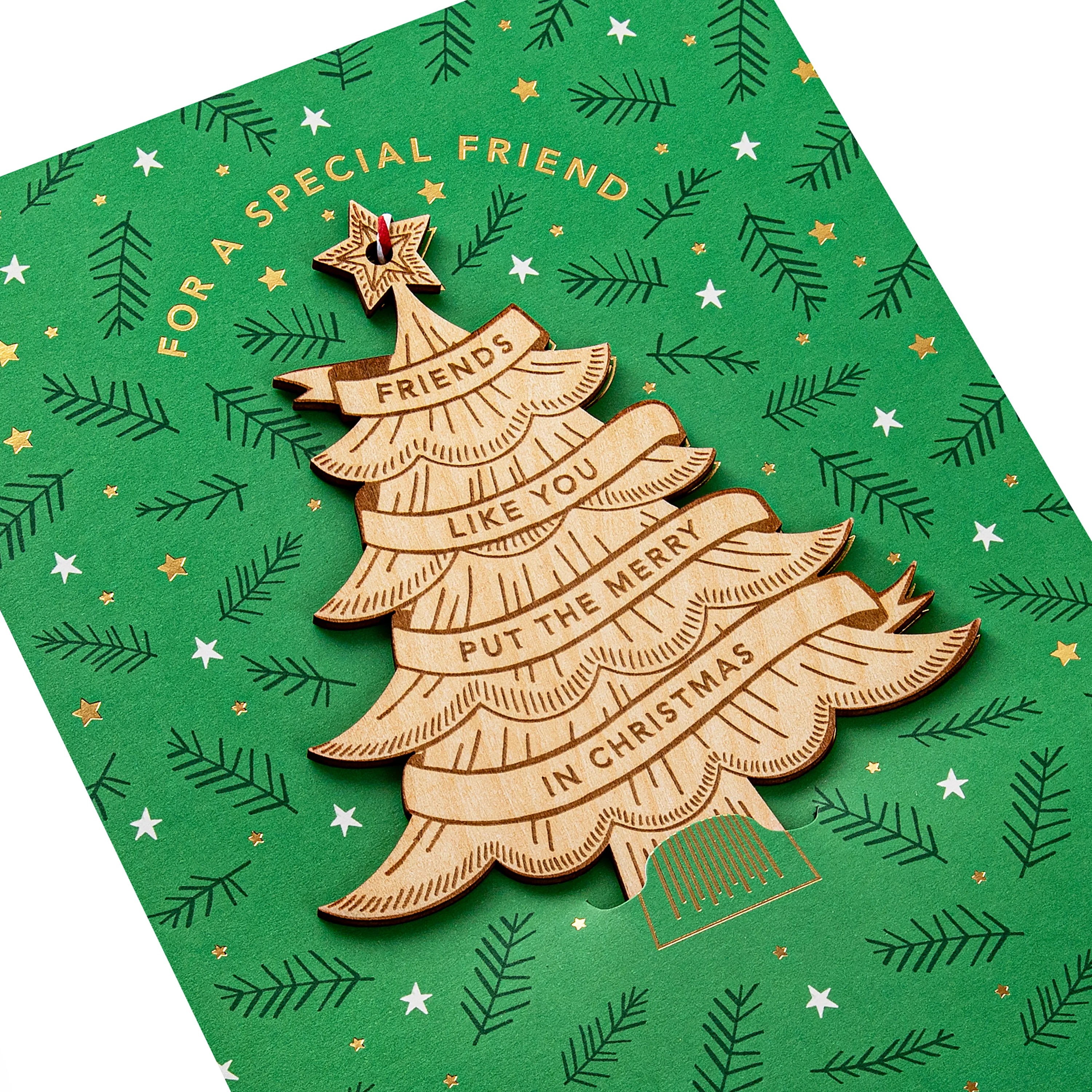 Christmas Card for a Special Friend - With Wooden Christmas Tree Decoration Attachment - Image 6