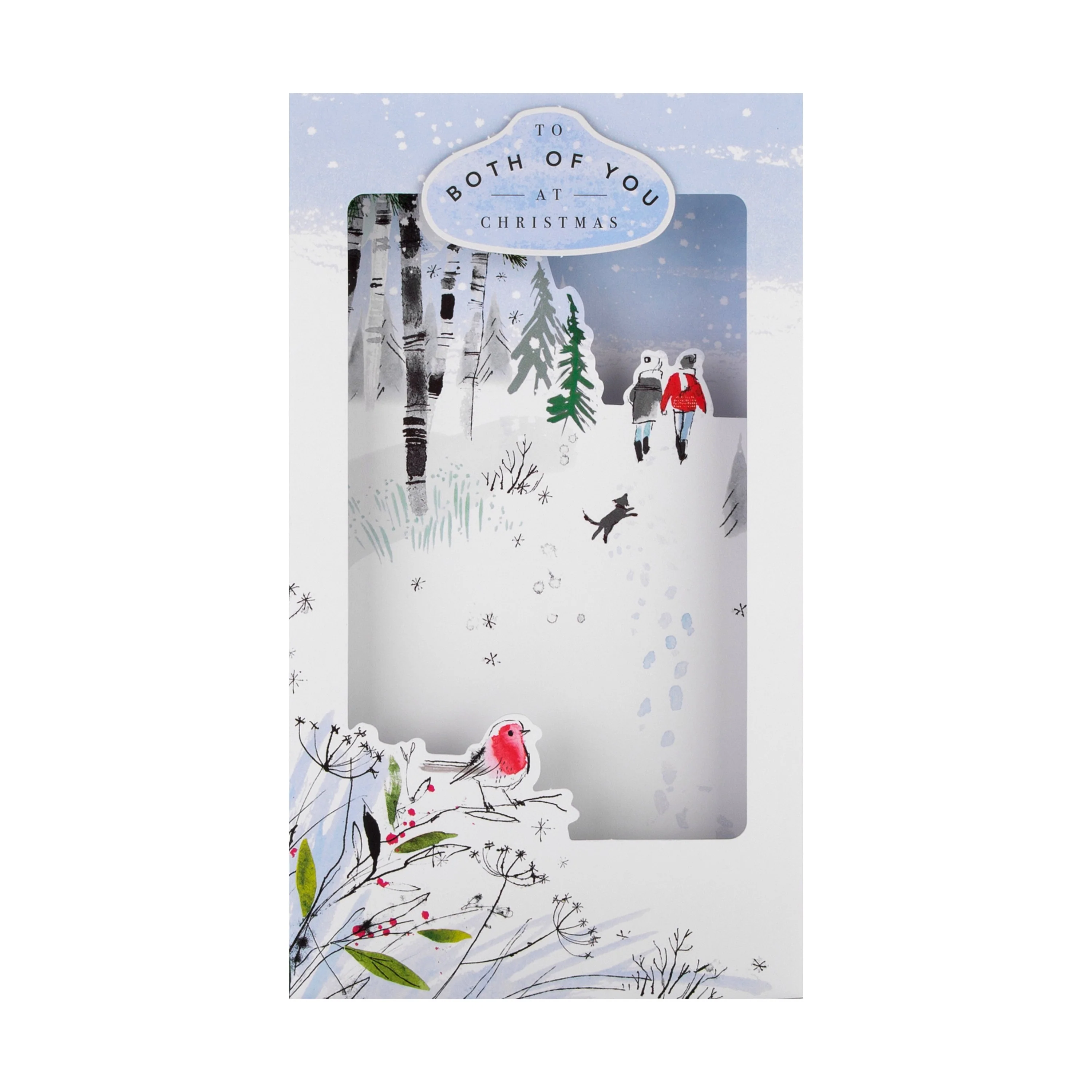 Christmas Card for Both of You - Romantic Winter Woods 3D Design - Image 6