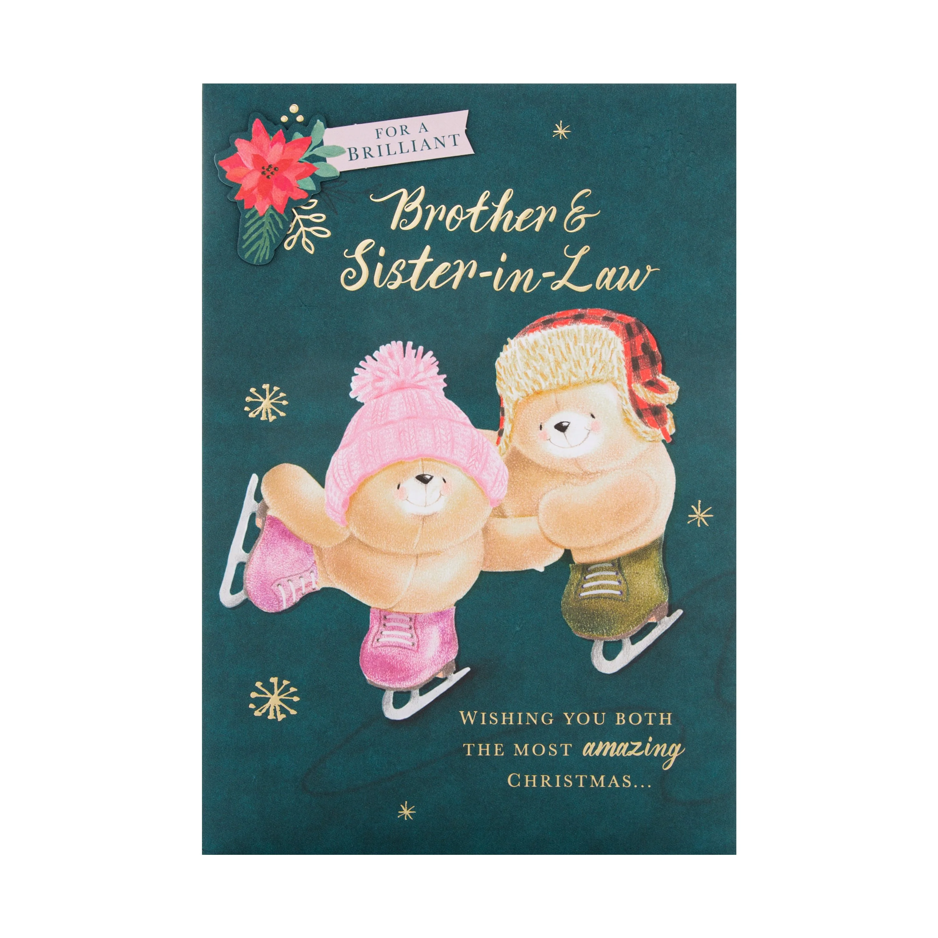 Christmas Card for Brother and Sister-in-Law - Cute Forever Friends Design - Image 3