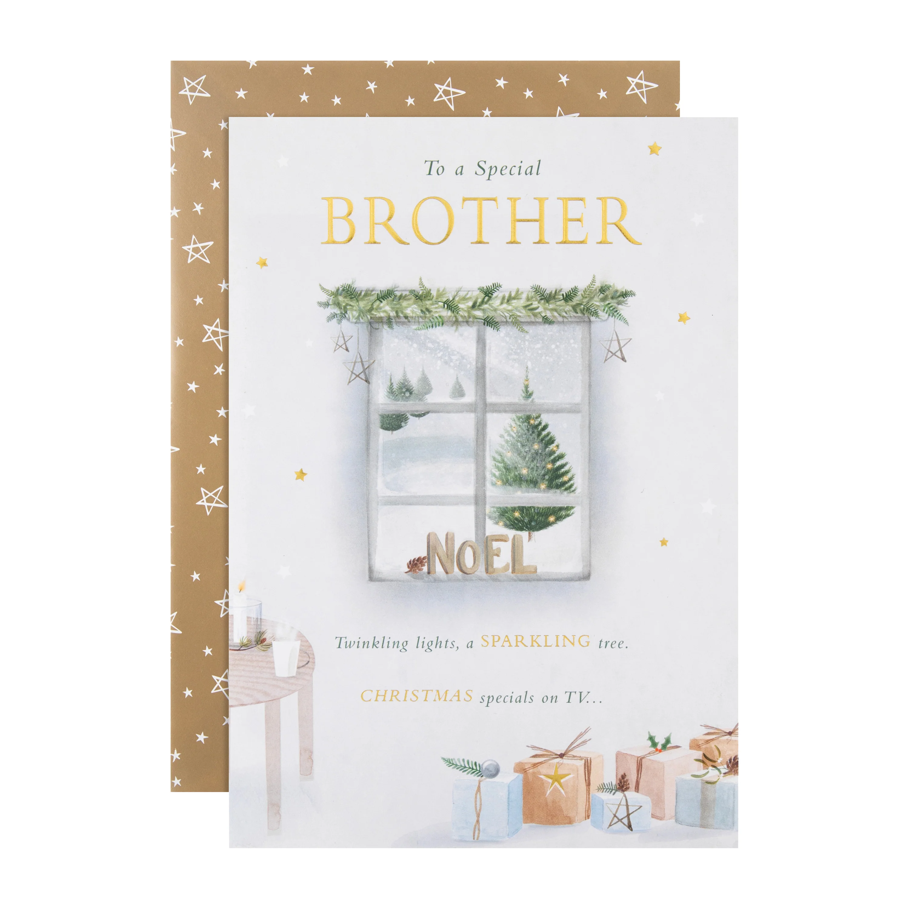 Christmas Card for Brother - Classic Illustrated Design