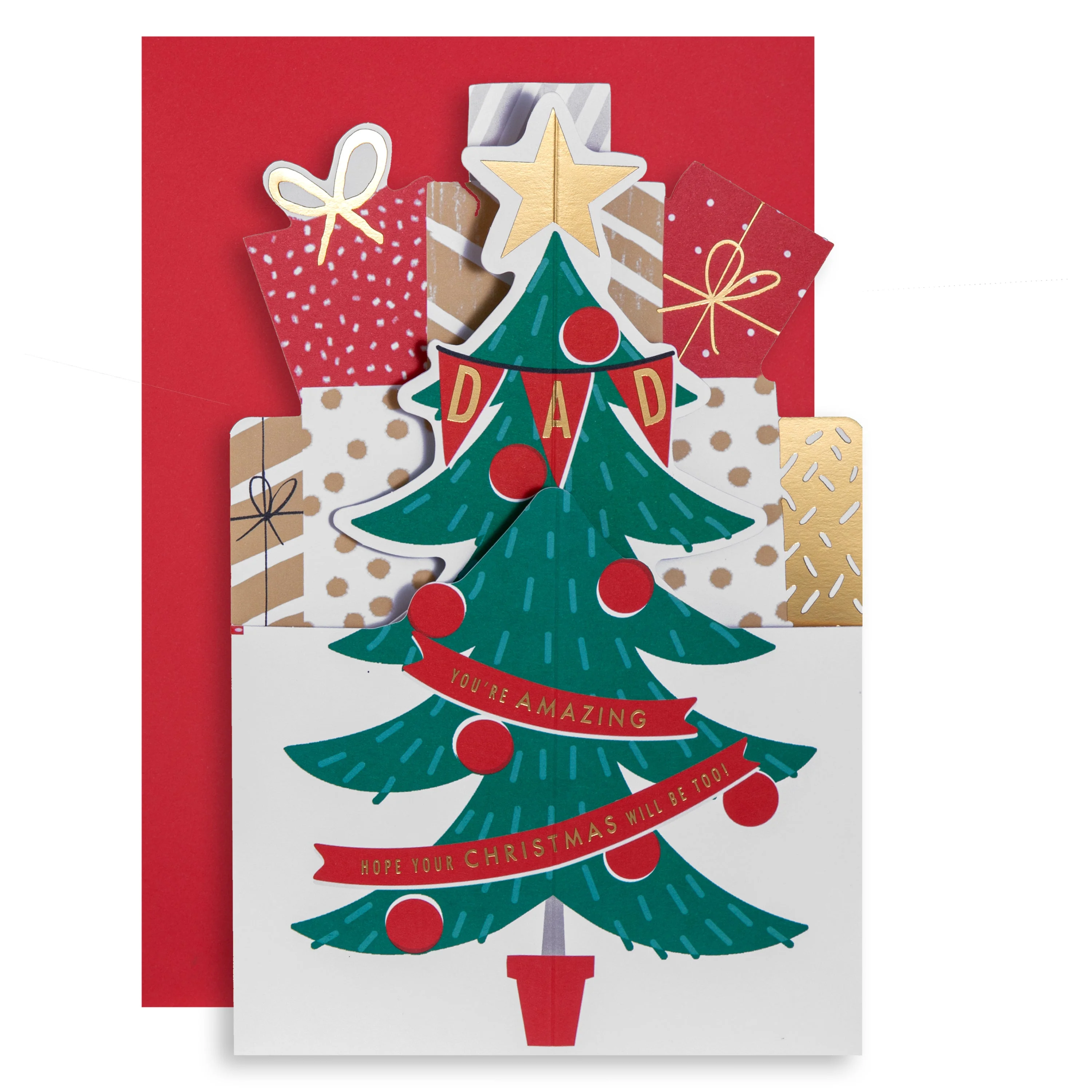 Christmas Card for Dad - 3D Pop-Up Christmas Tree Design - Image 2