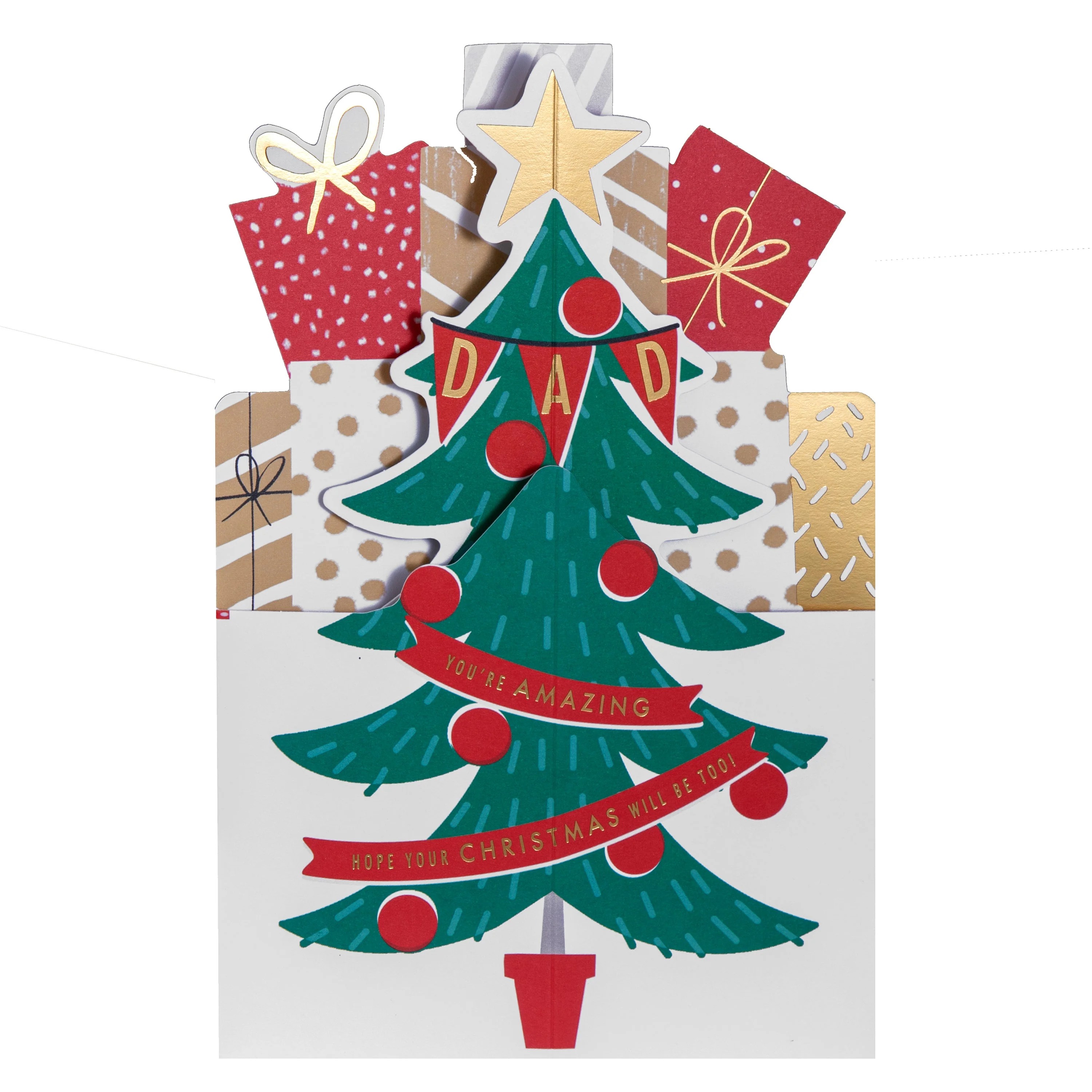Christmas Card for Dad - 3D Pop-Up Christmas Tree Design - Image 3