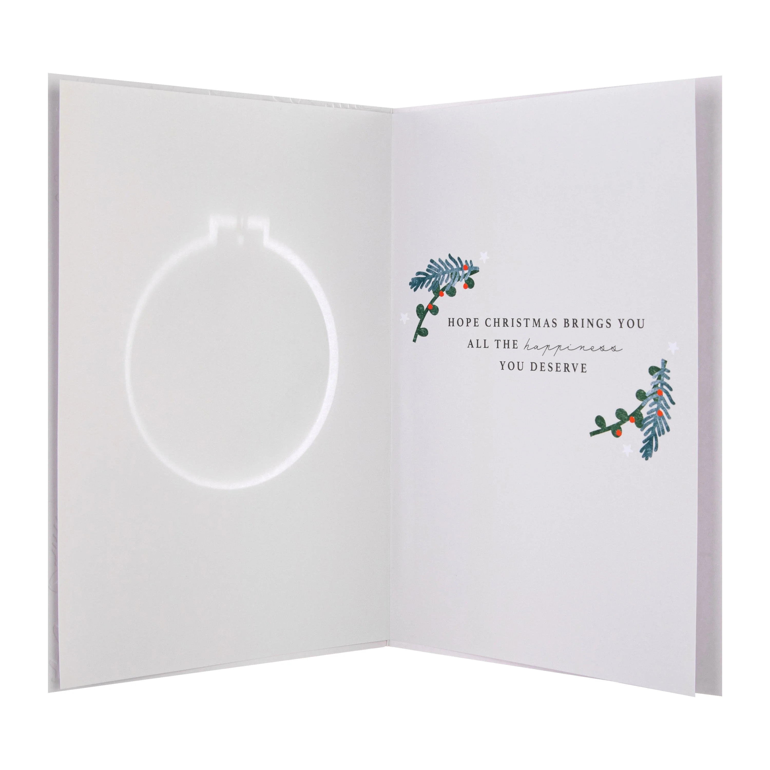 Christmas Card for Dad - Traditional Foliage & Bauble Design with Keepsake - Image 3