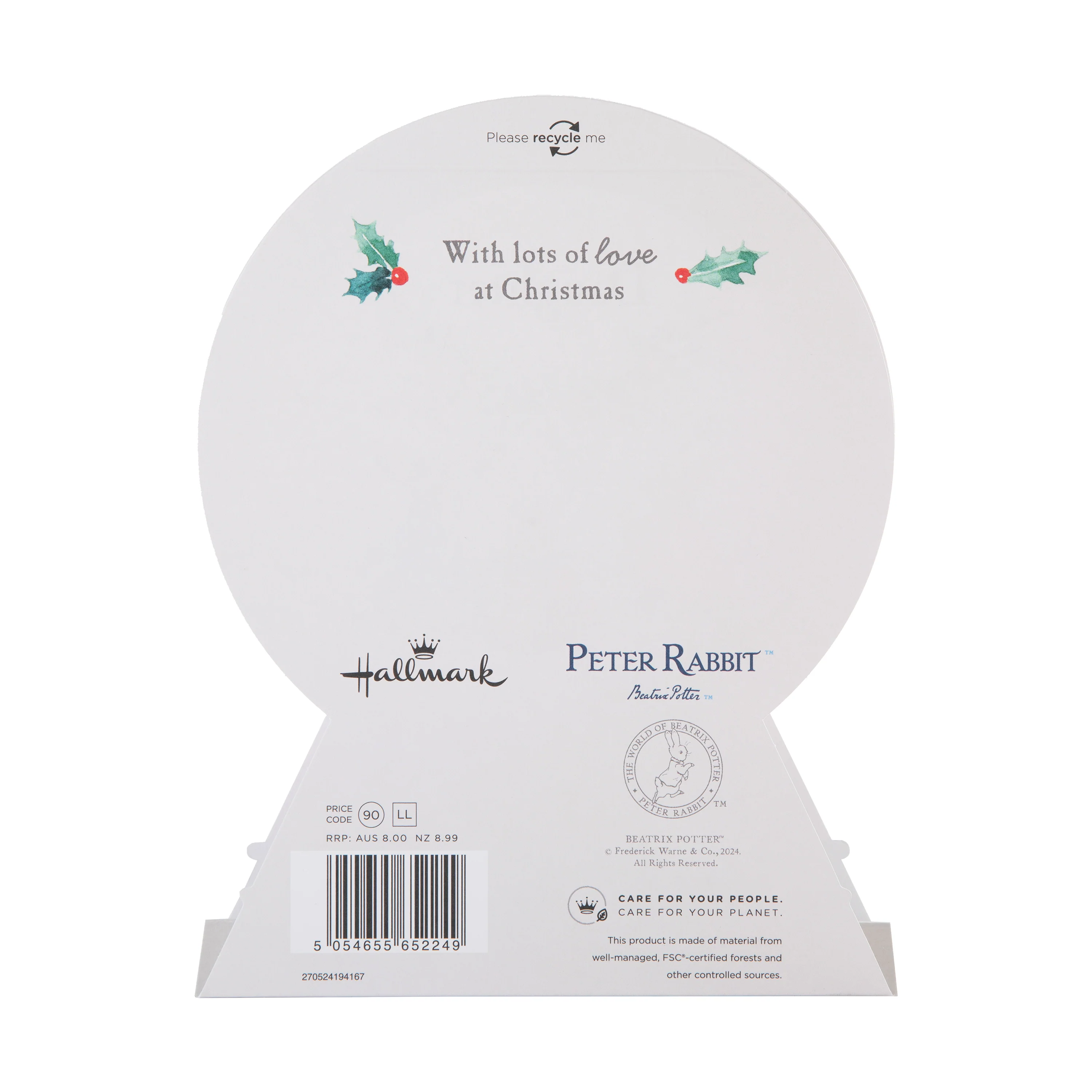 Christmas Card for Daughter - 3D & Pop-Up Peter Rabbit™ Snow Globe Design - Image 4