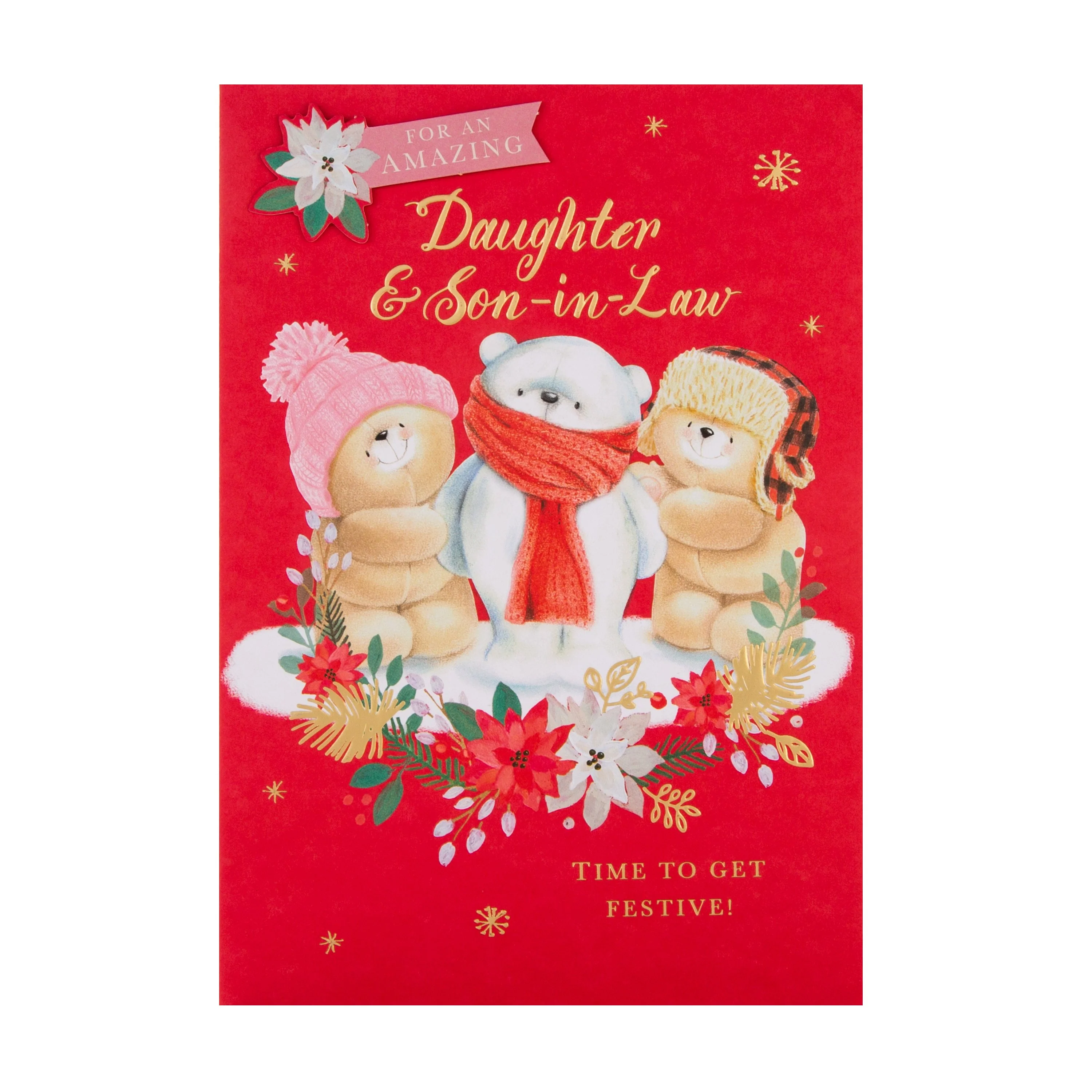 Christmas Card for Daughter and Son in Law - Cute Forever Friends Design - Image 3