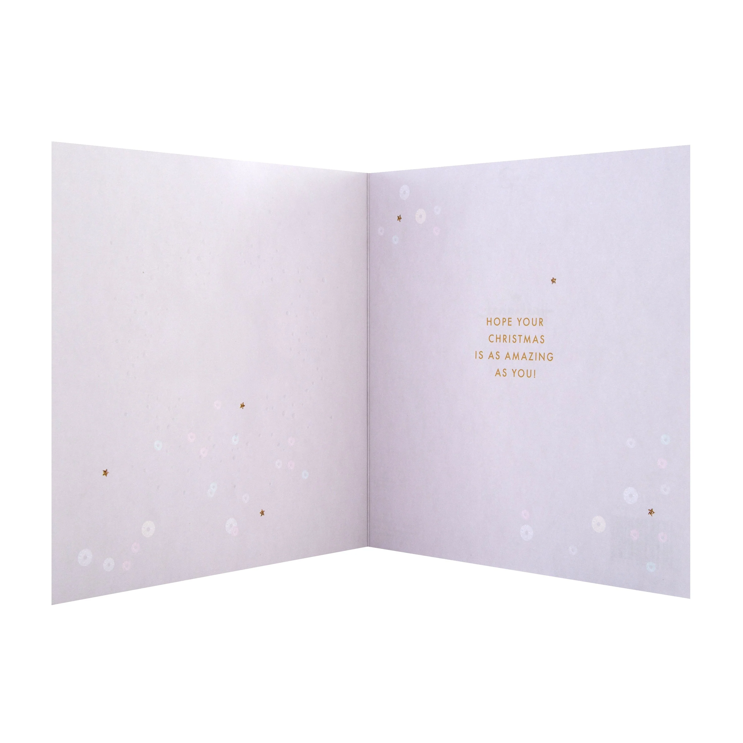 Christmas Card for Daughter - Contemporary Foil Embellished Star Design - Image 2